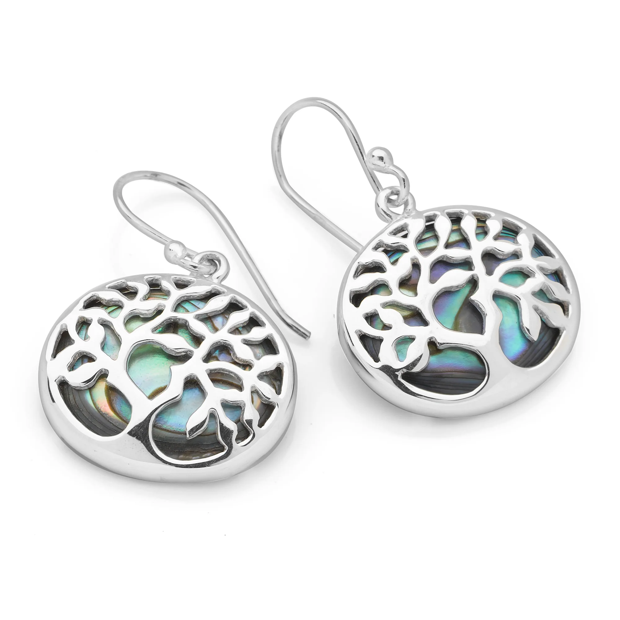 Abalone Tree of Life Earrings - Image 2