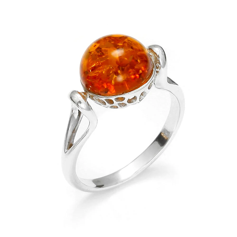 Orb of Fire Amber Ring