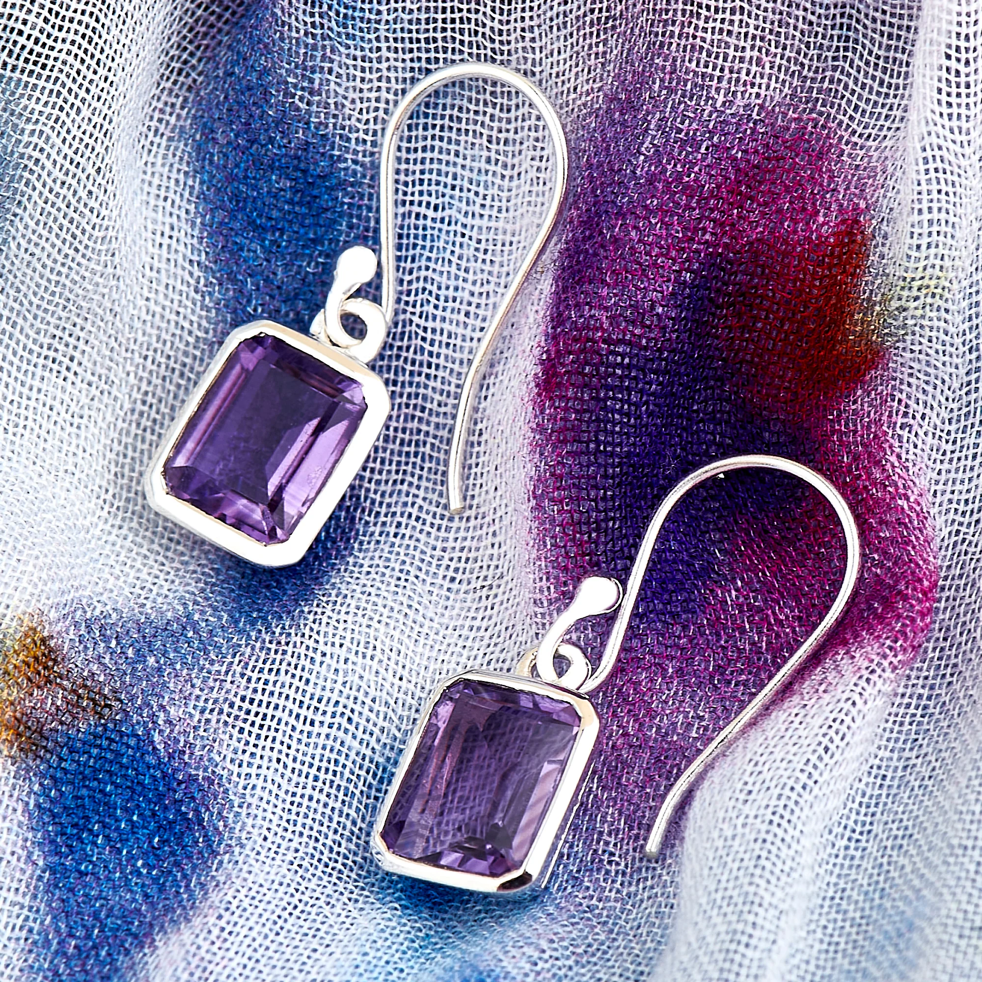 Amethyst Drop Earrings (B120E01) - Image 2