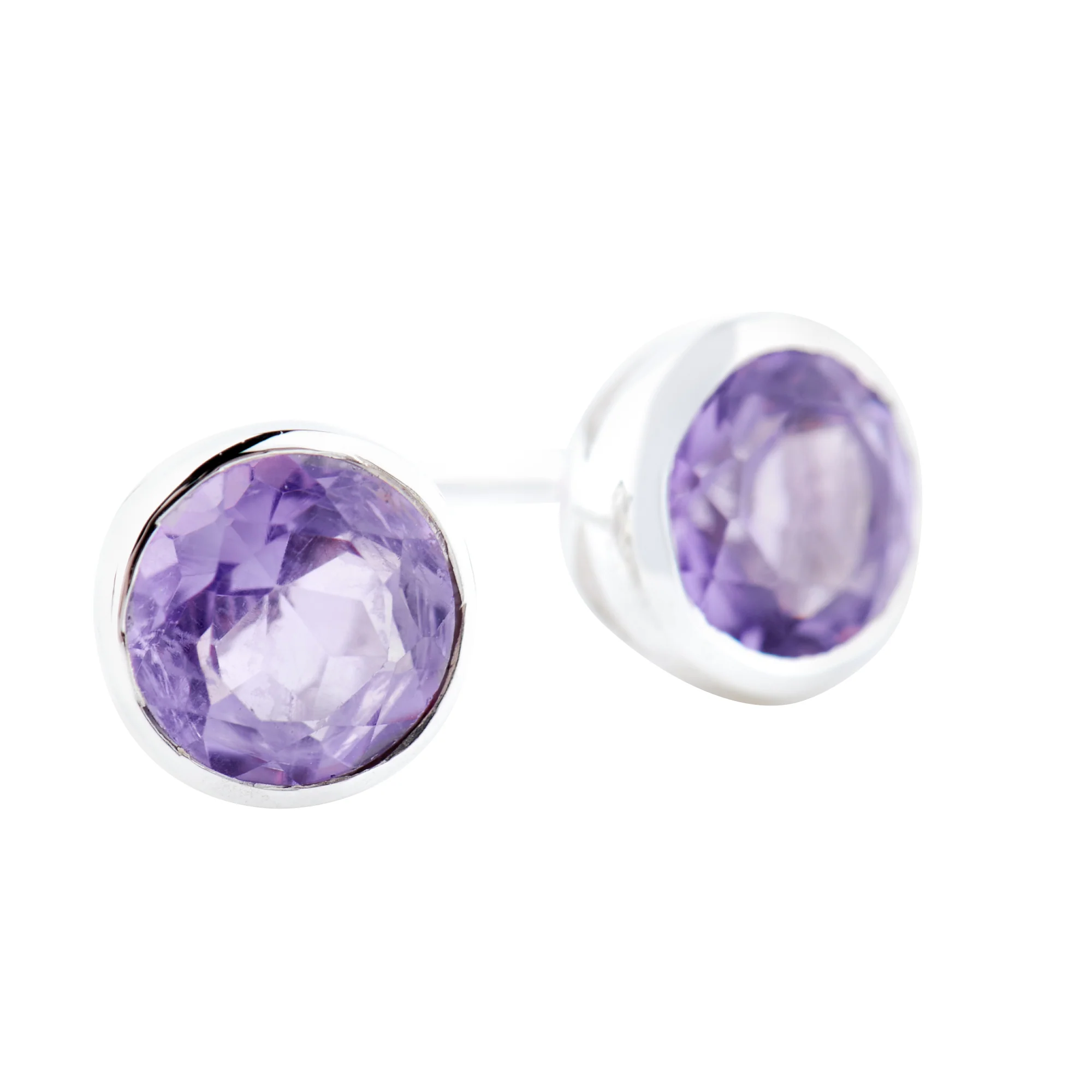 Mini Amethyst Studs - 6mm (B210E09)