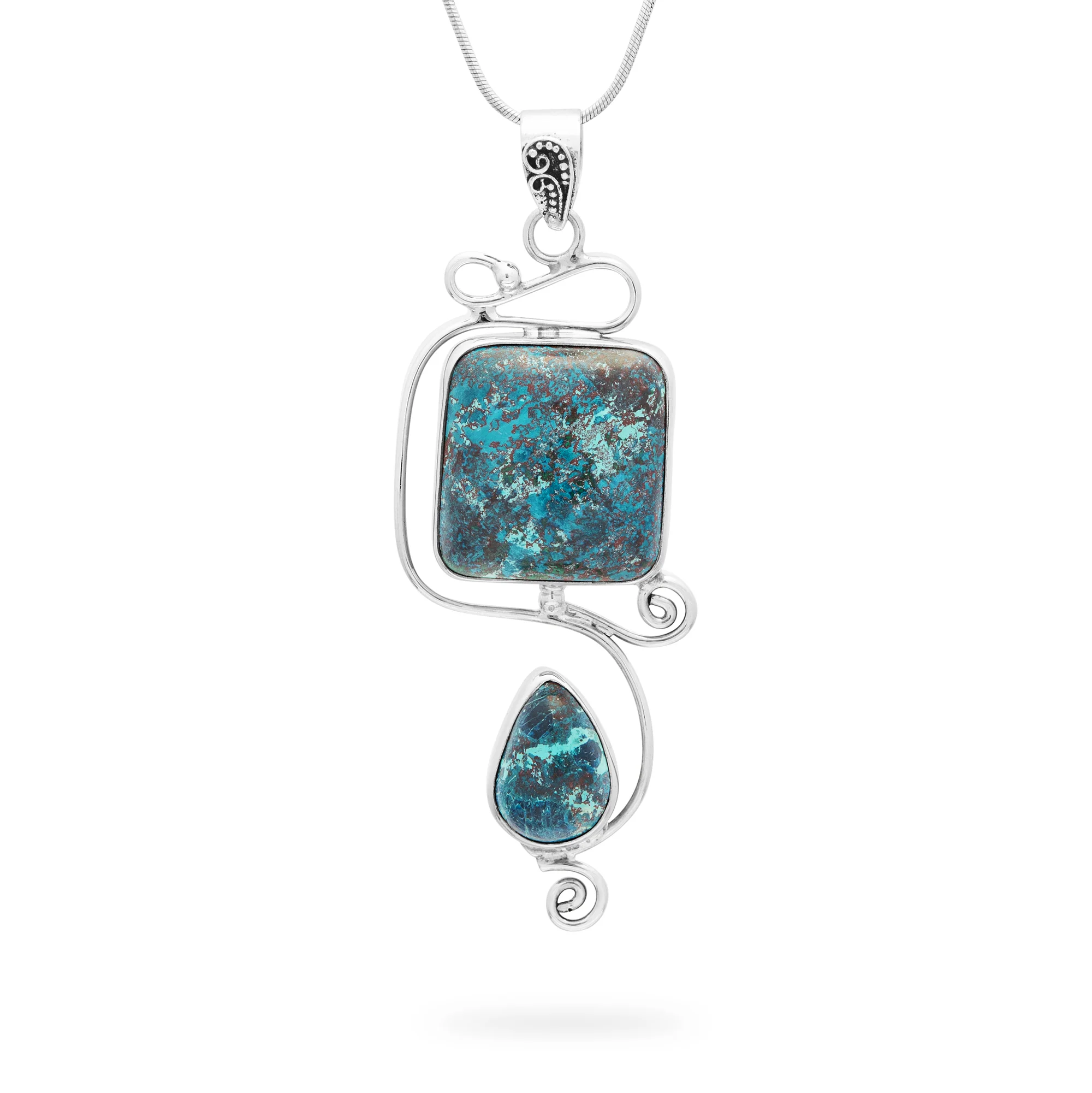 Bali Azurite Deco Pendant (B564P01)
