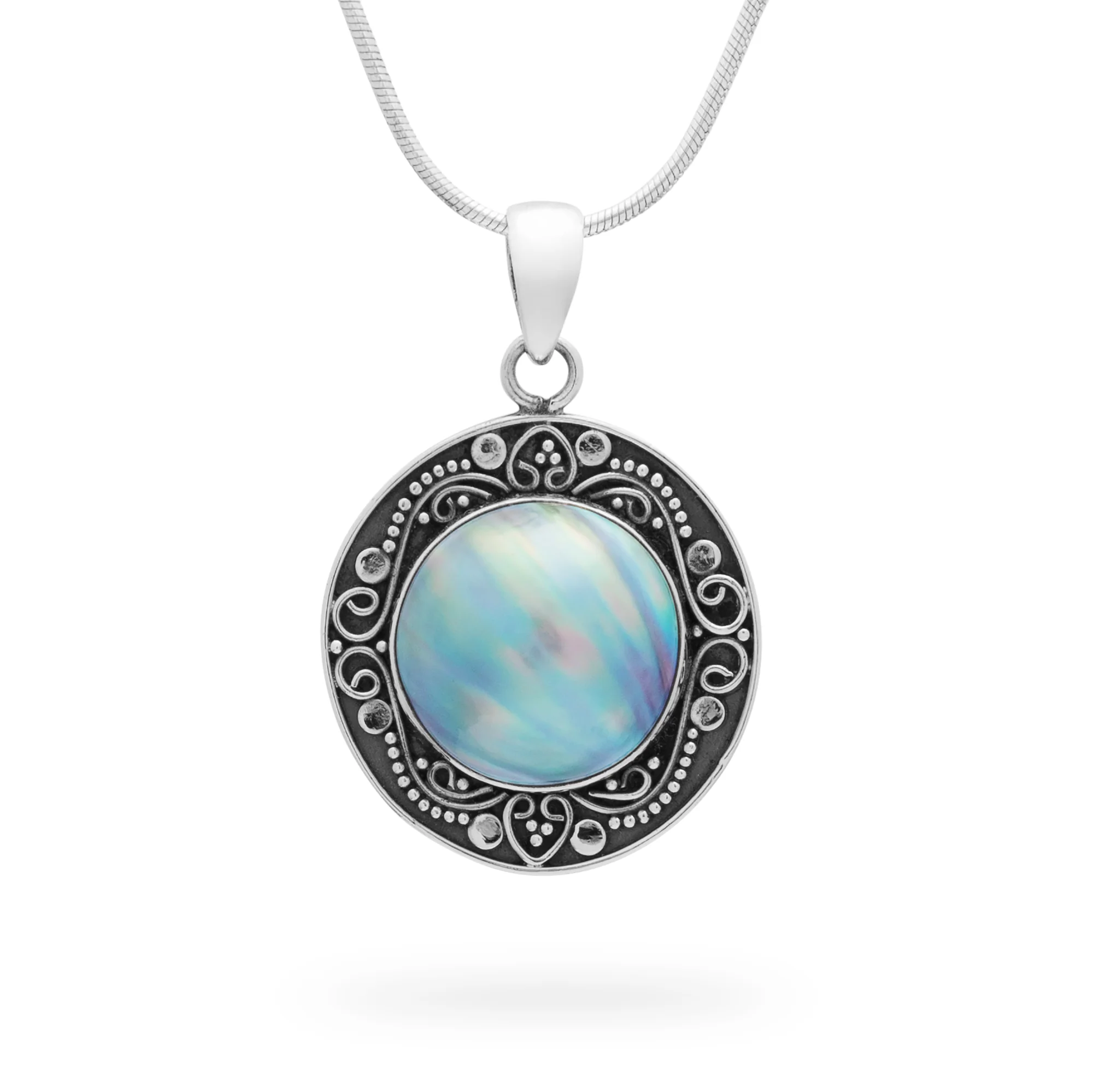 Bali Blue Pearl Orbit Pendant (B577P01)