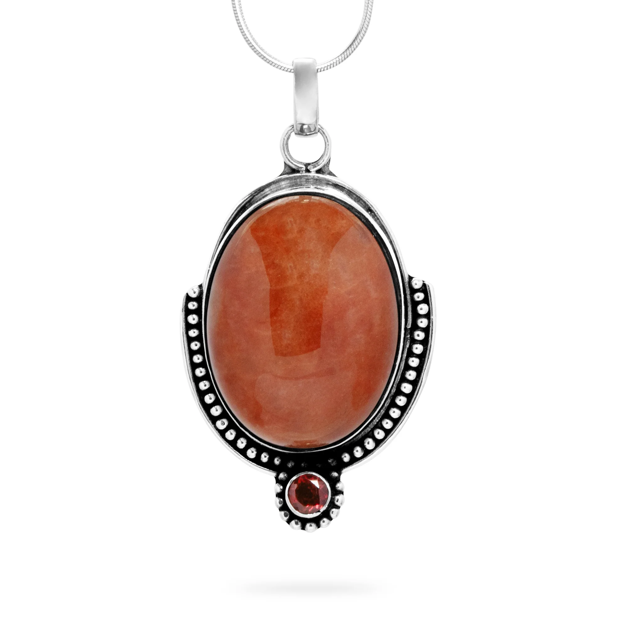 Bali Carnelian & Garnet Pendant (B623P01)