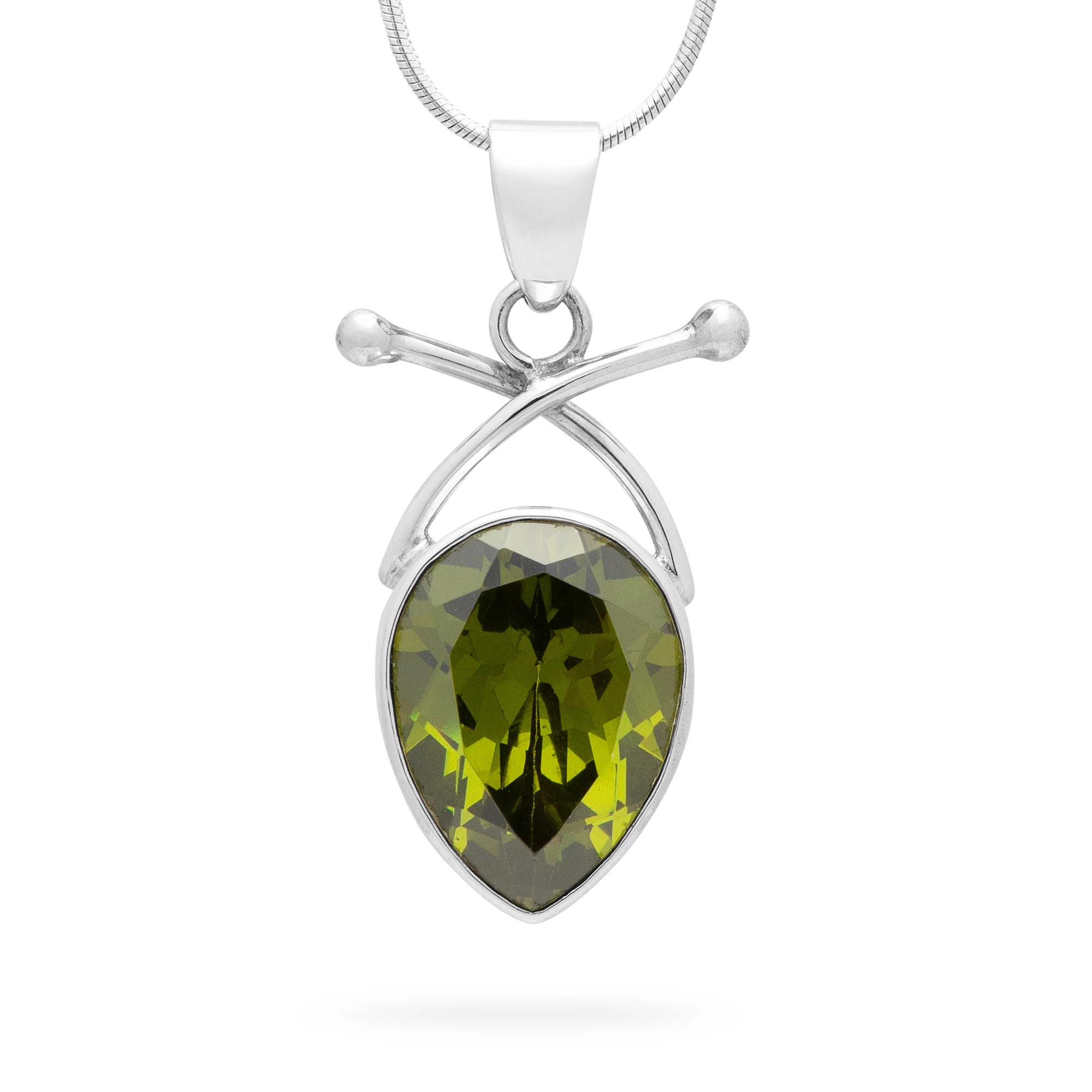 Bali Green Quartz Teardrop Pendant (B550P01)
