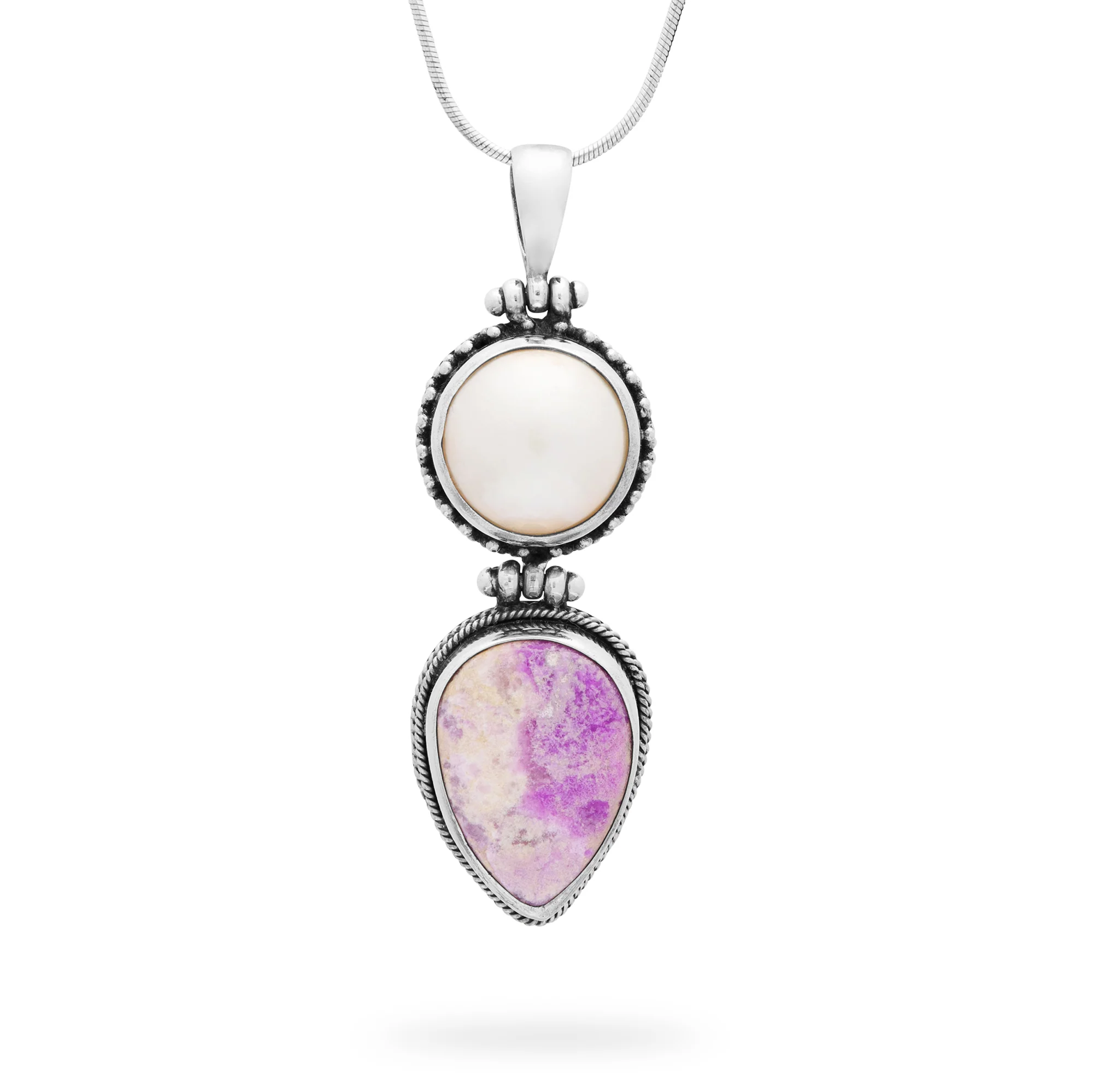 Bali Pearl & Lepidolite Pendant (B569P01)