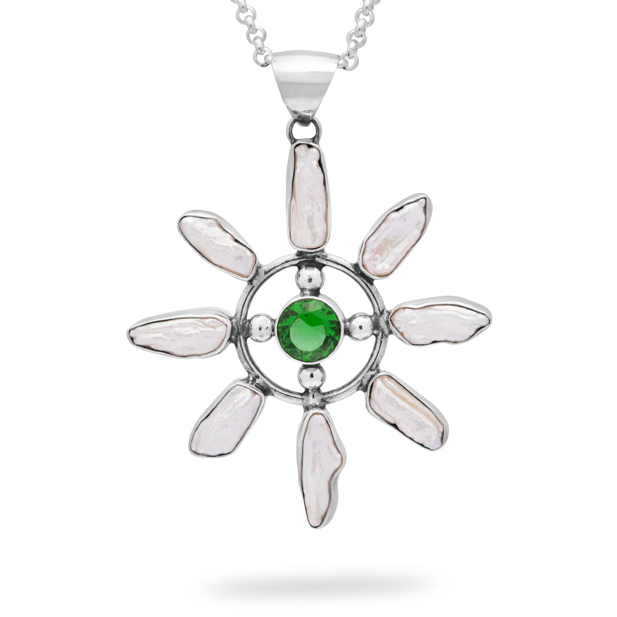 Bali Mother of Pearl Flower Pendant (B739P01)
