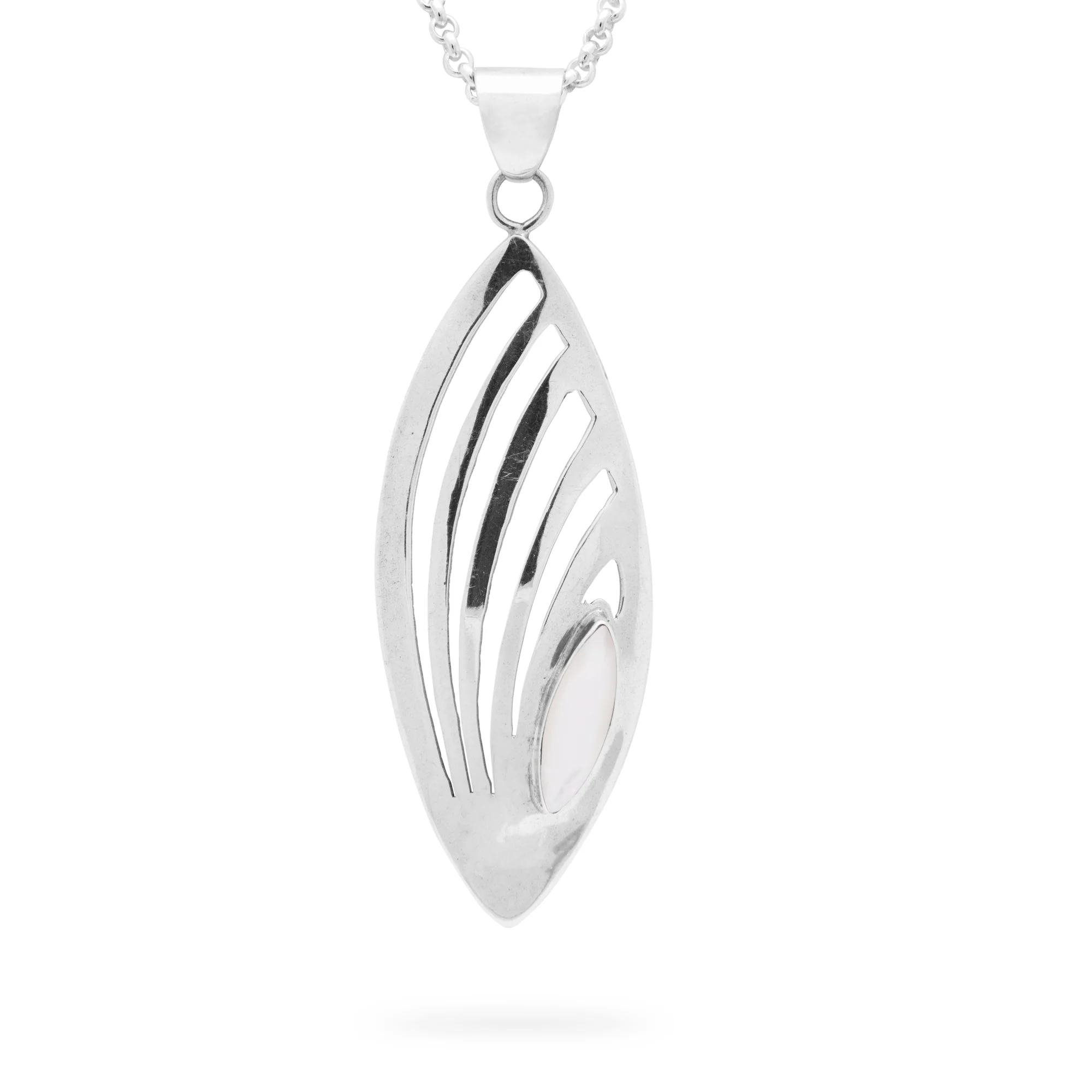 Bali Rainbow Moonstone Ripple Pendant (B723P01)
