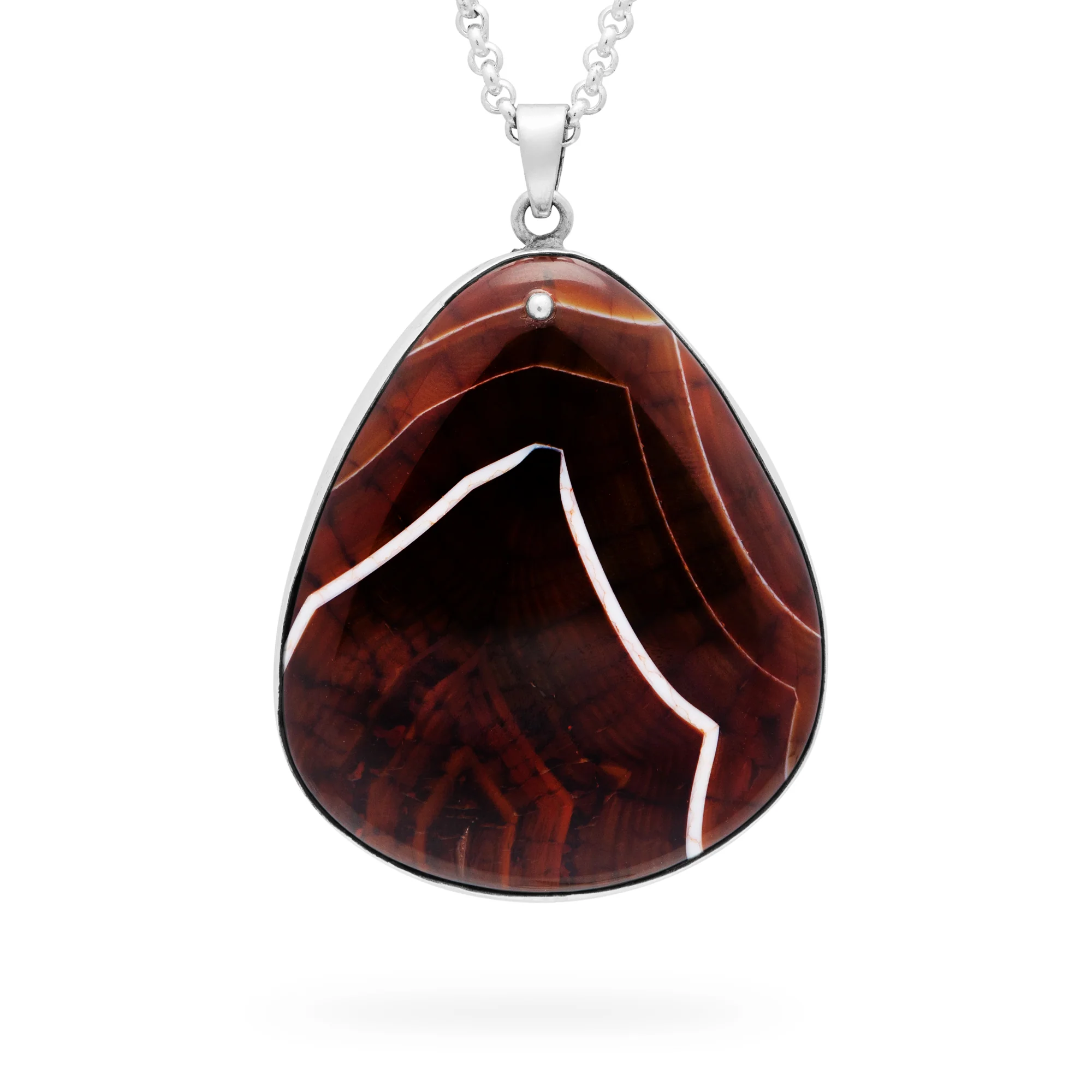 Bali Red Agate Teardrop Pendant (B724P01)