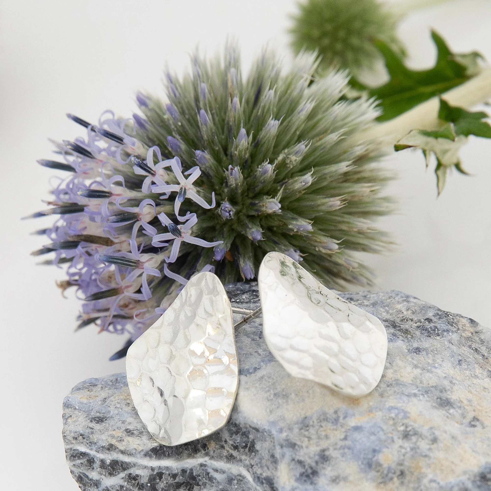 Bilbao Hammered Stud Earrings - Image 3