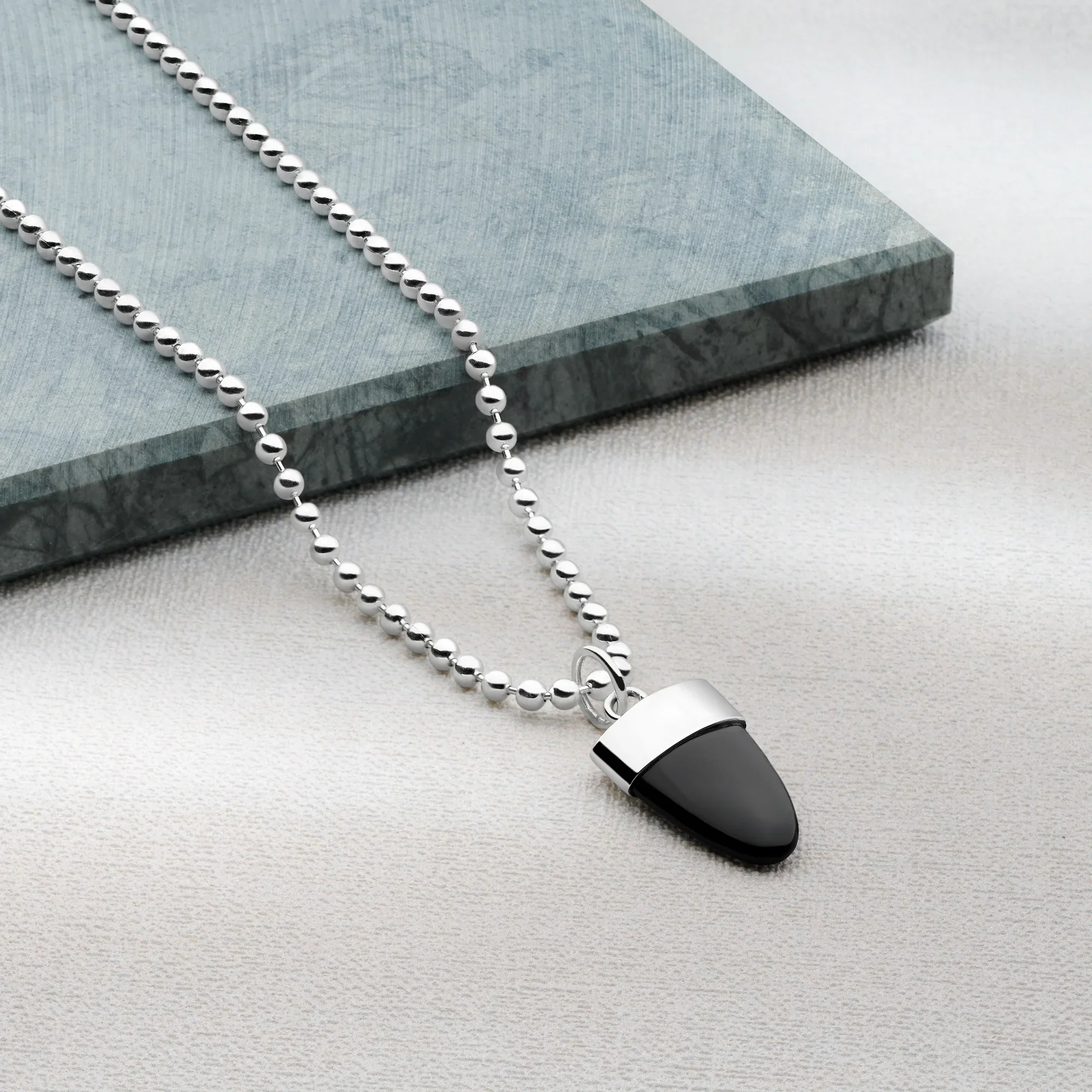 Black Onyx Shark Tooth Pendant - Image 3