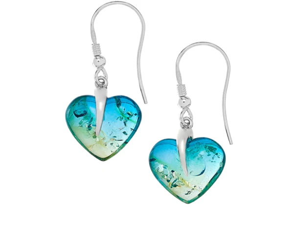 Blue Amber Earrings