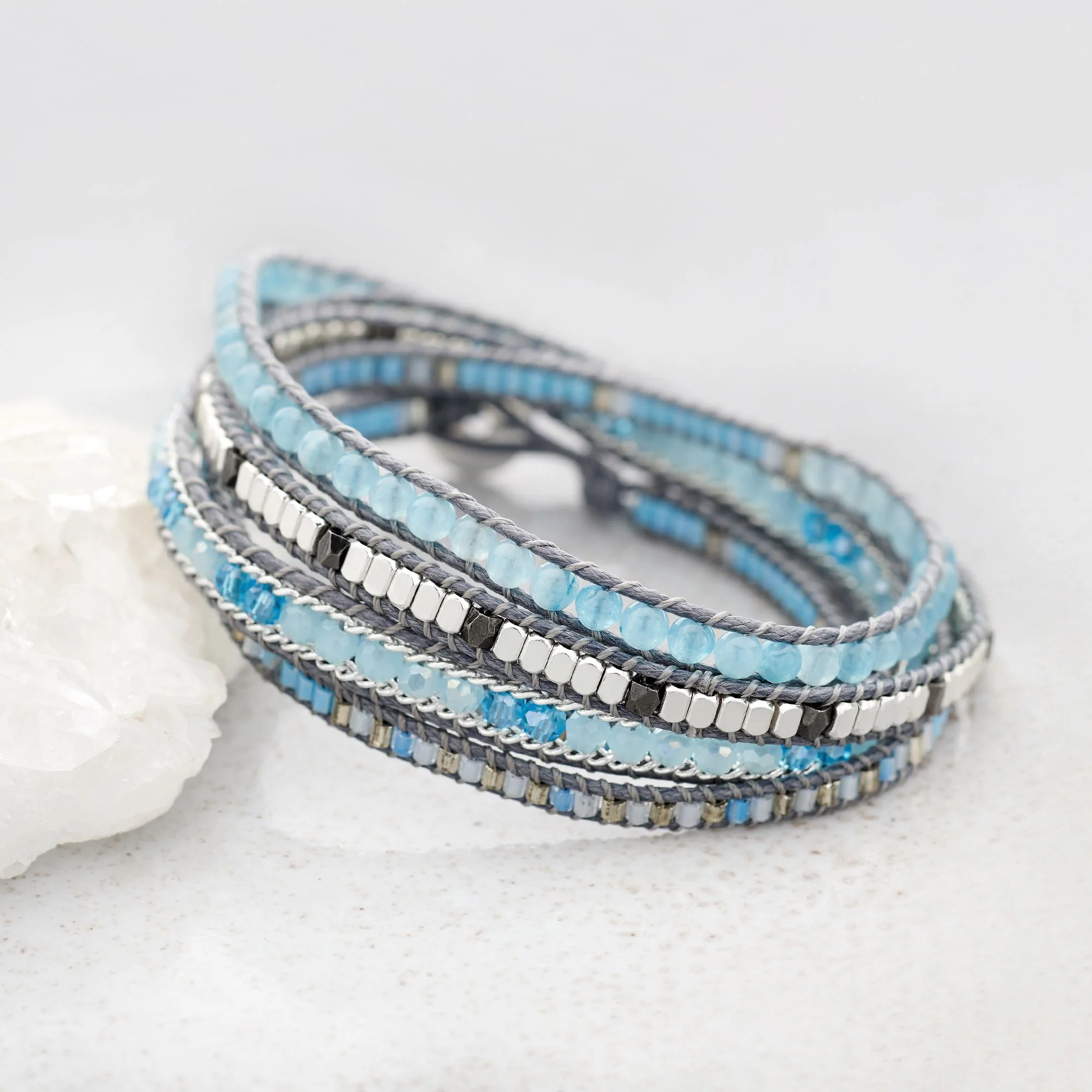 Blue Ocean Wrap Bracelet - Image 5