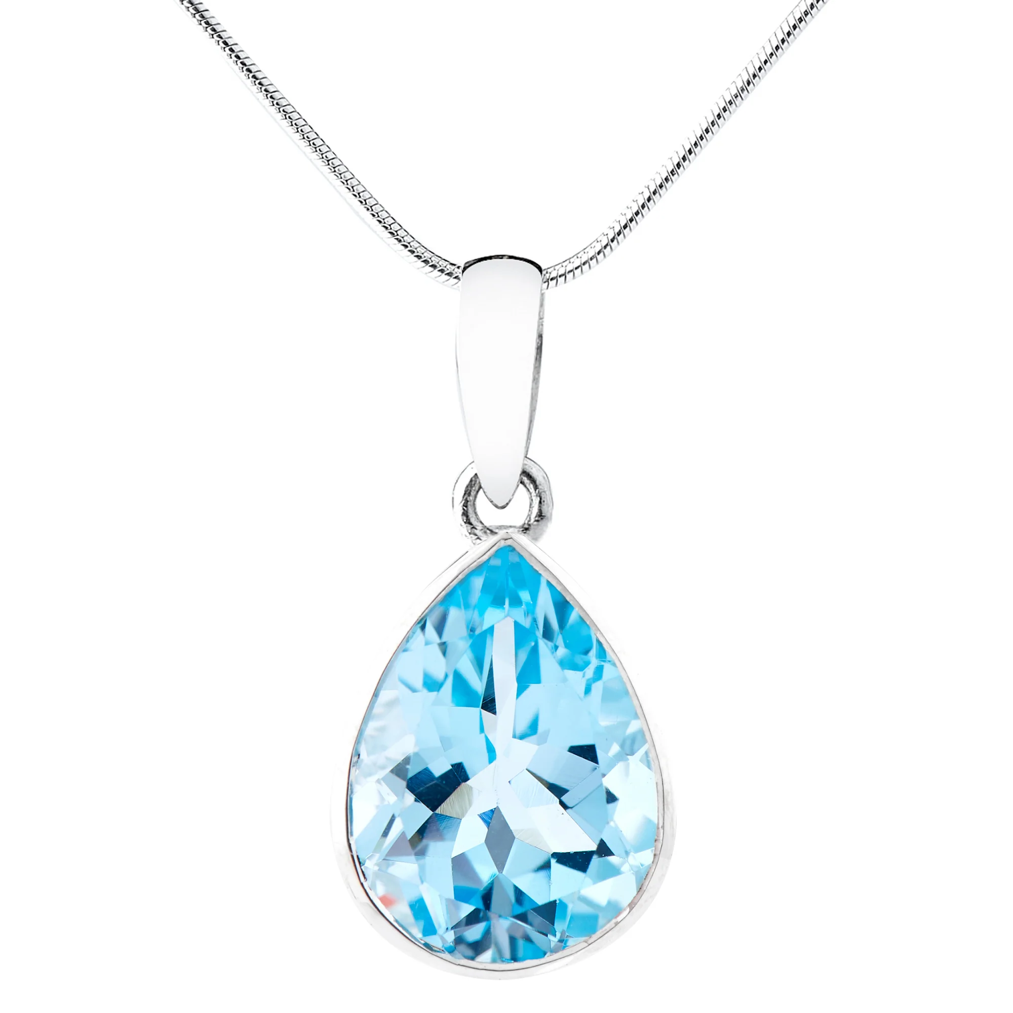 Blue Topaz Teardrop Pendant (B206P01)