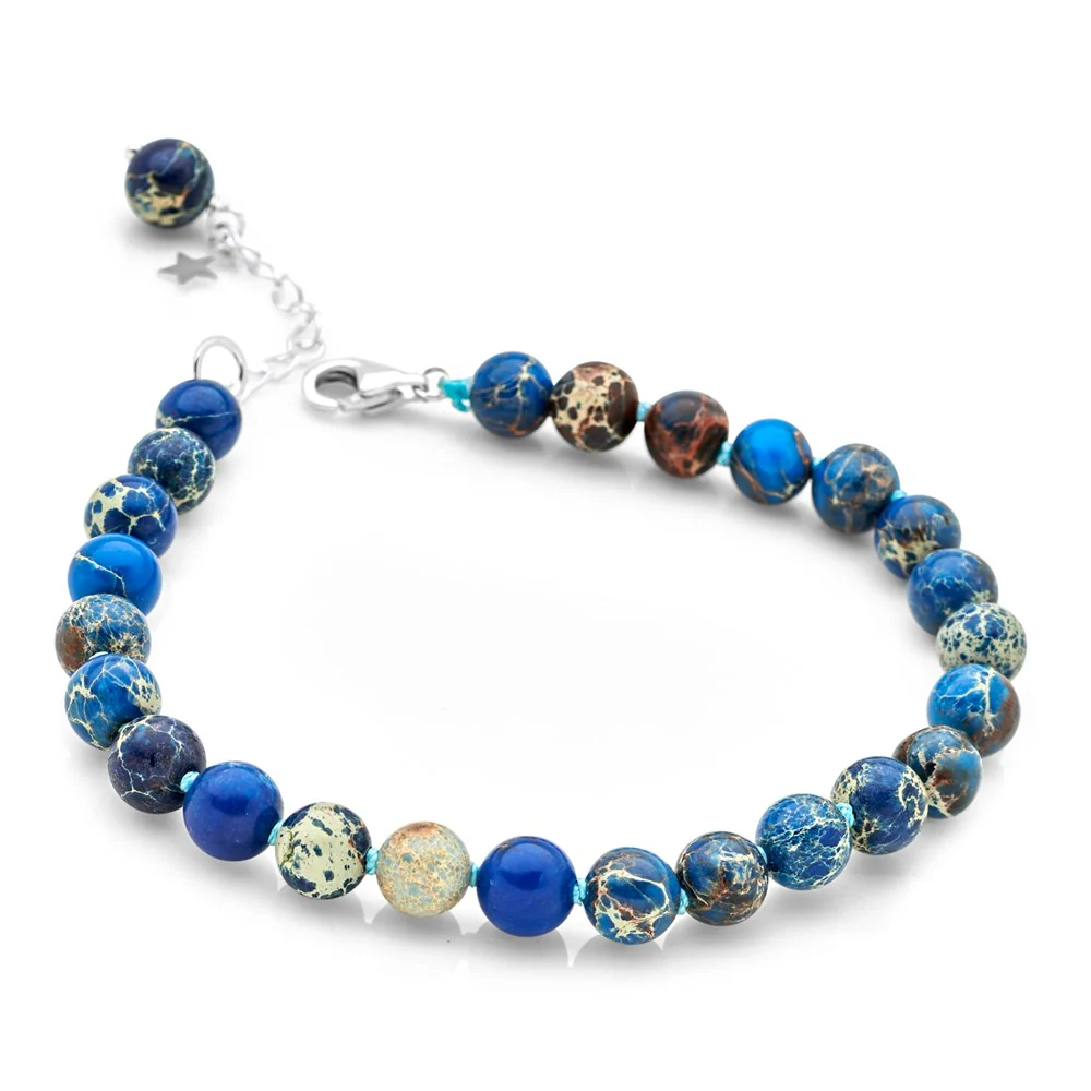 Blue Variscite Bead Bracelet