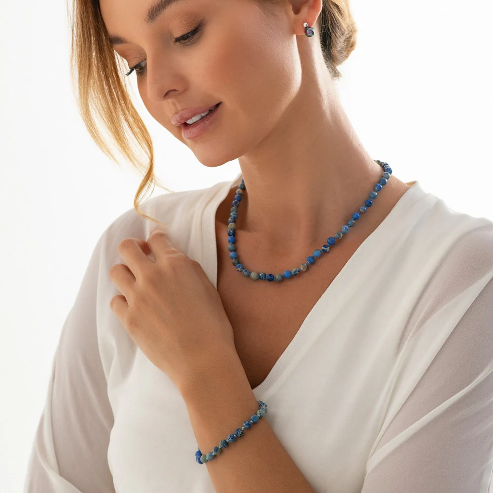 Blue Variscite Bead Bracelet - Image 2