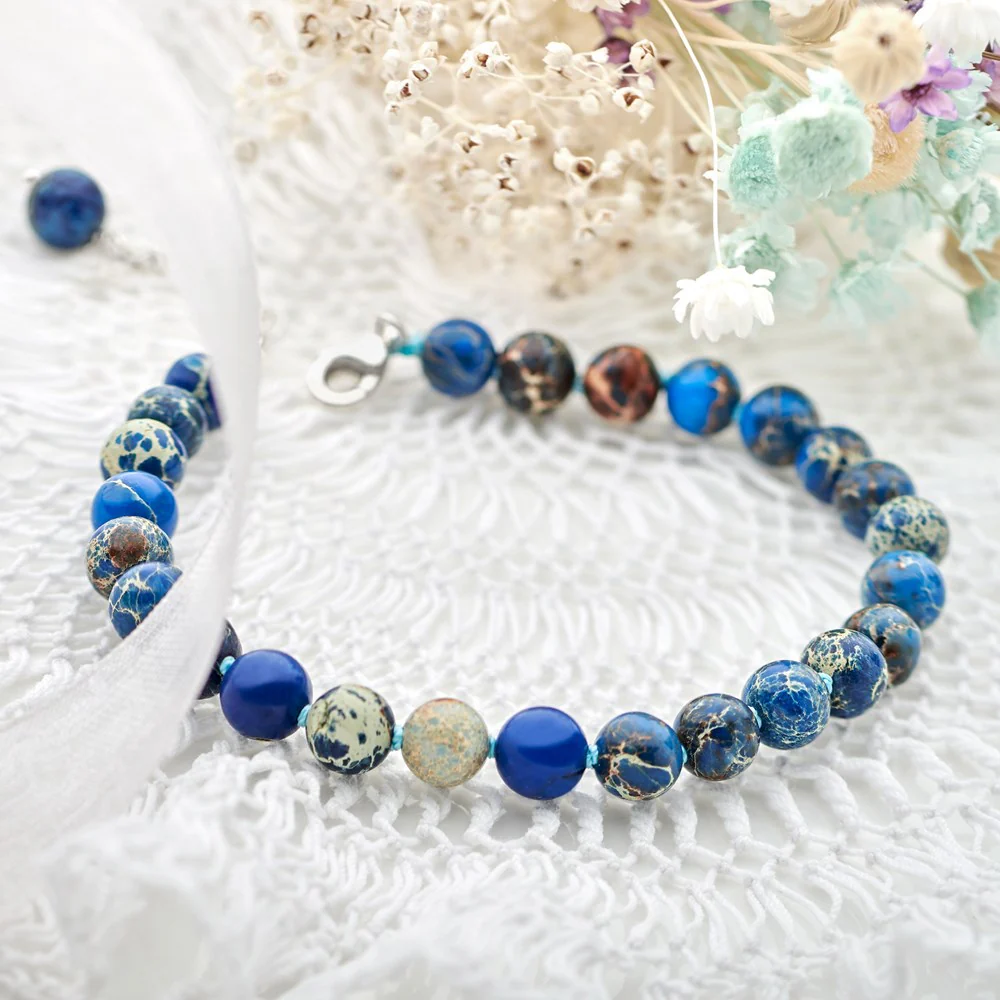 Blue Variscite Bead Bracelet - Image 3