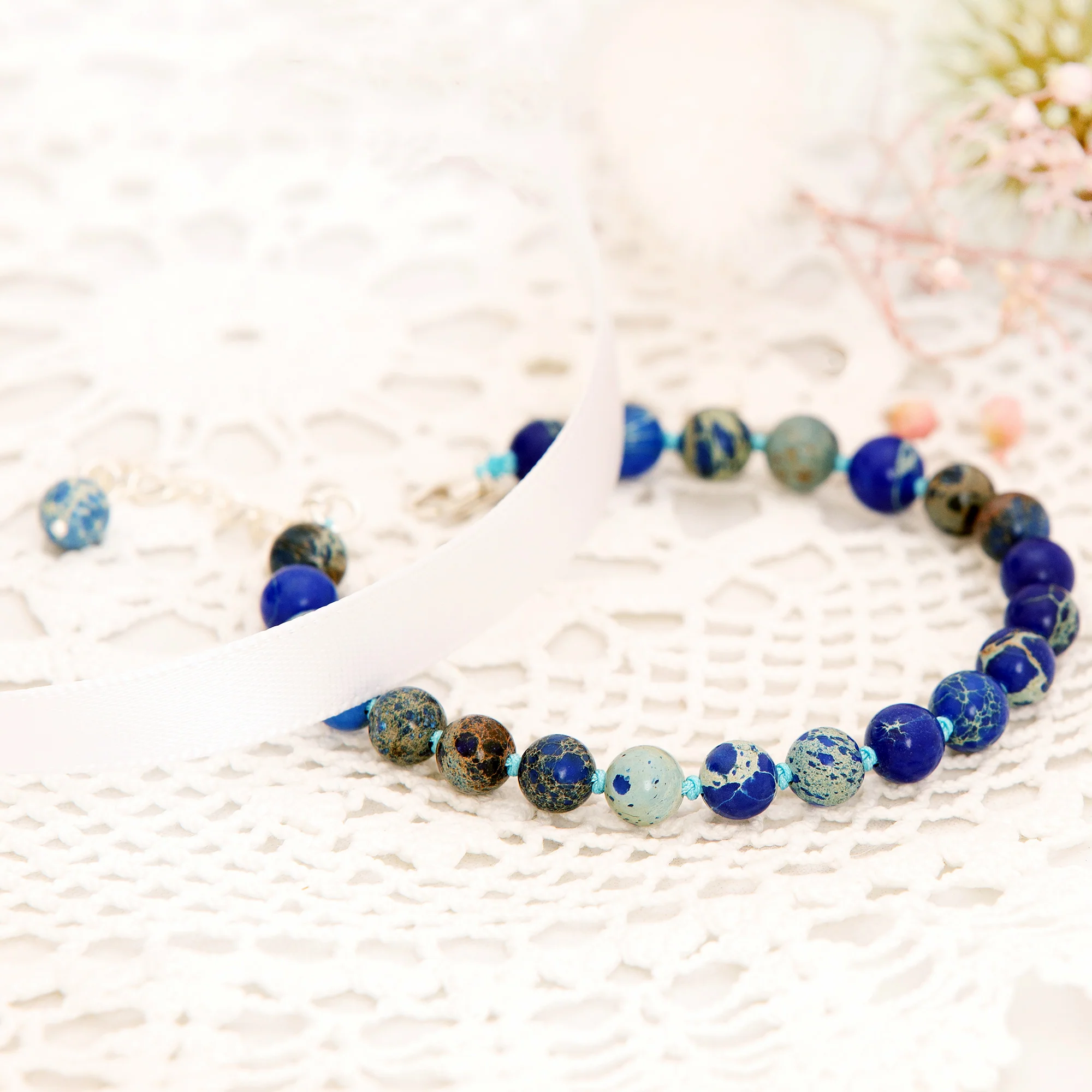 Blue Variscite Bead Bracelet - Image 6