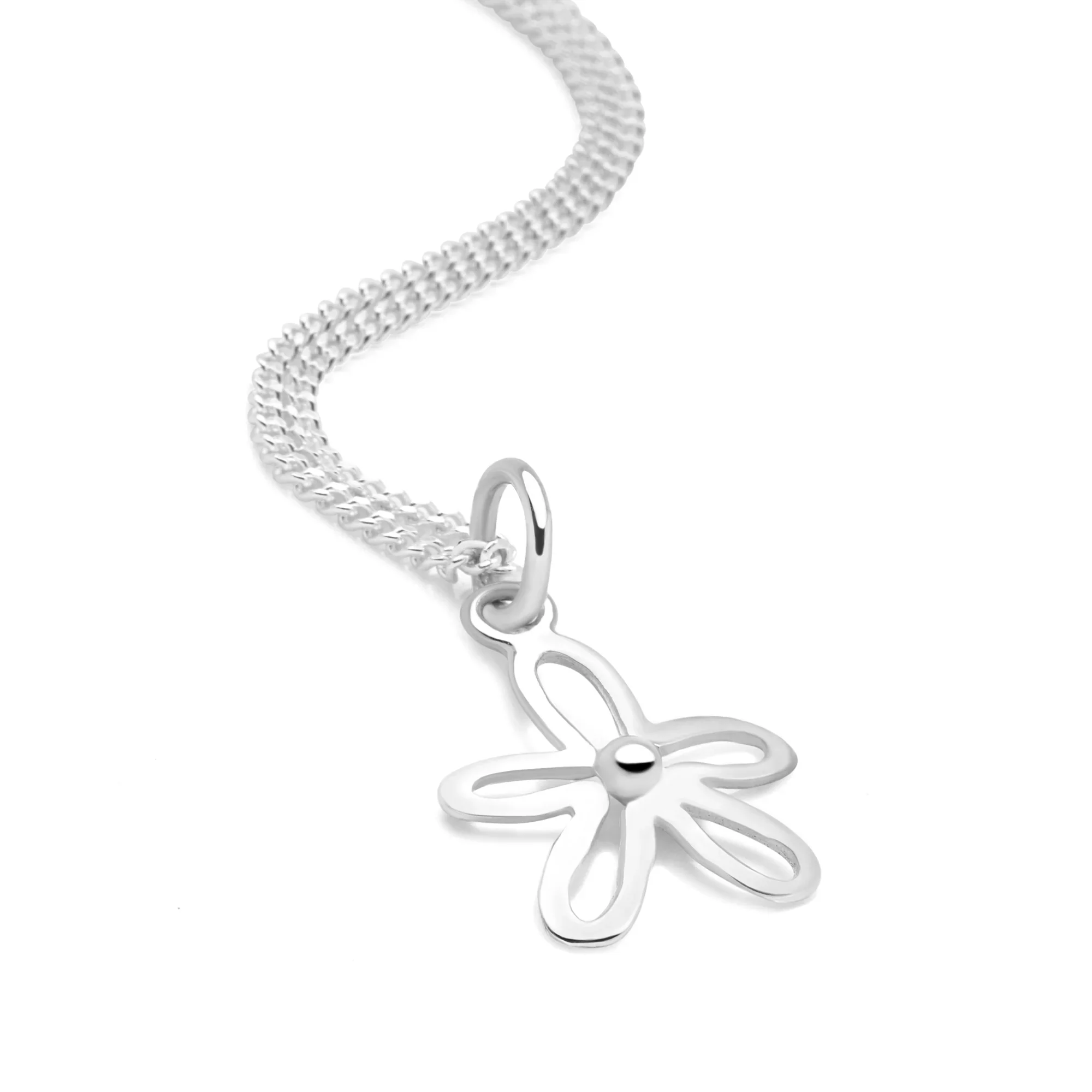 Silver Flower Necklace - Image 3