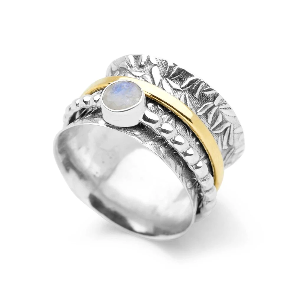 Bright Moonstone Spin Ring - Image 3