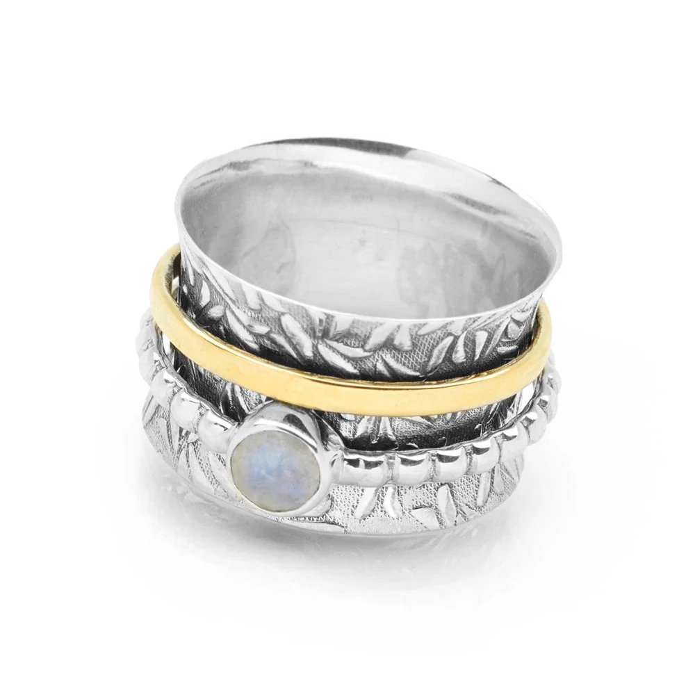 Bright Moonstone Spin Ring - Image 4