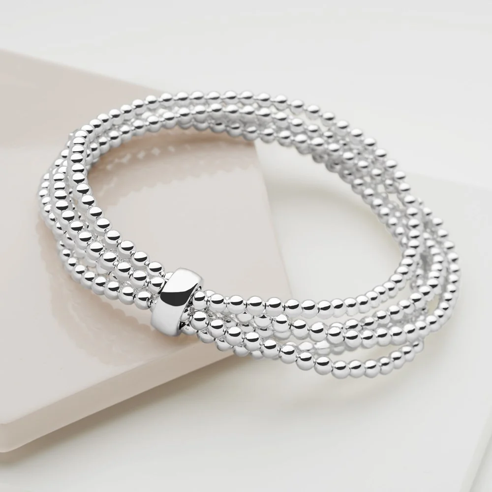 Cinque Silver Beaded Bracelet - Image 3