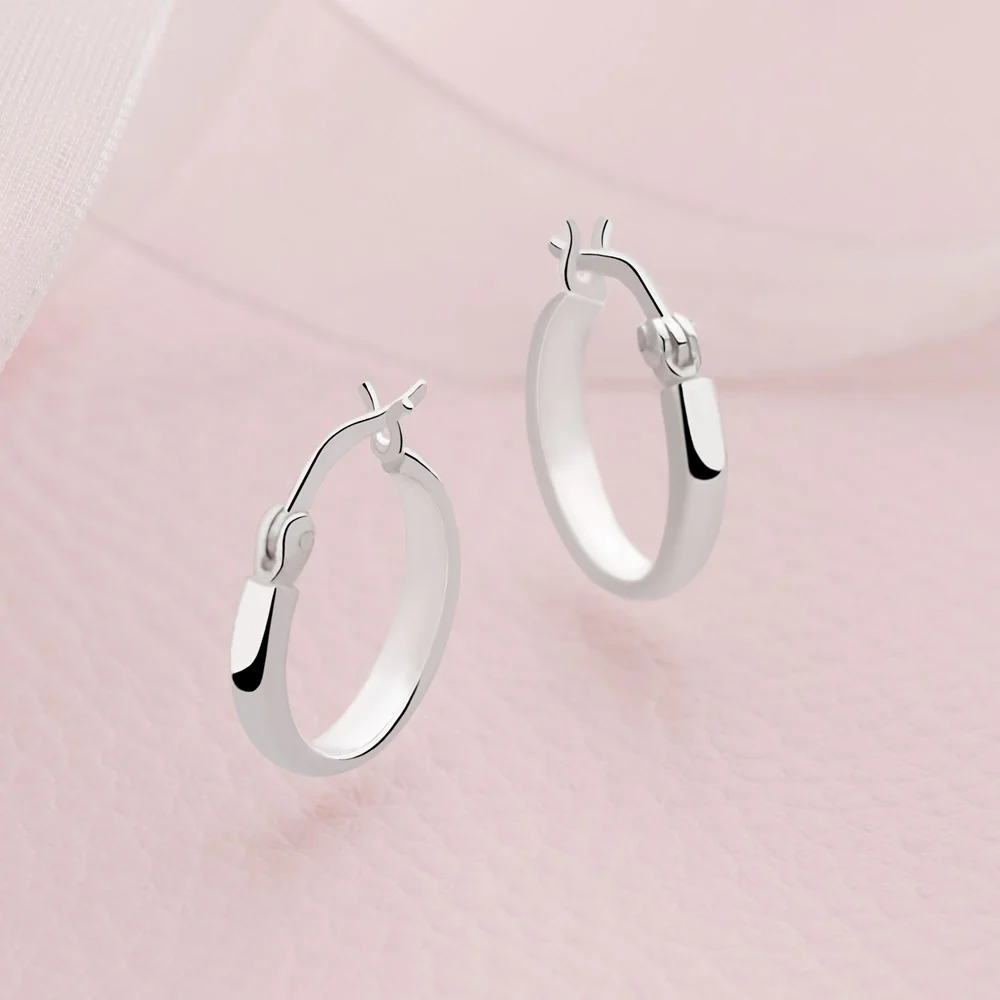 Curvello Silver Hoops - Image 6
