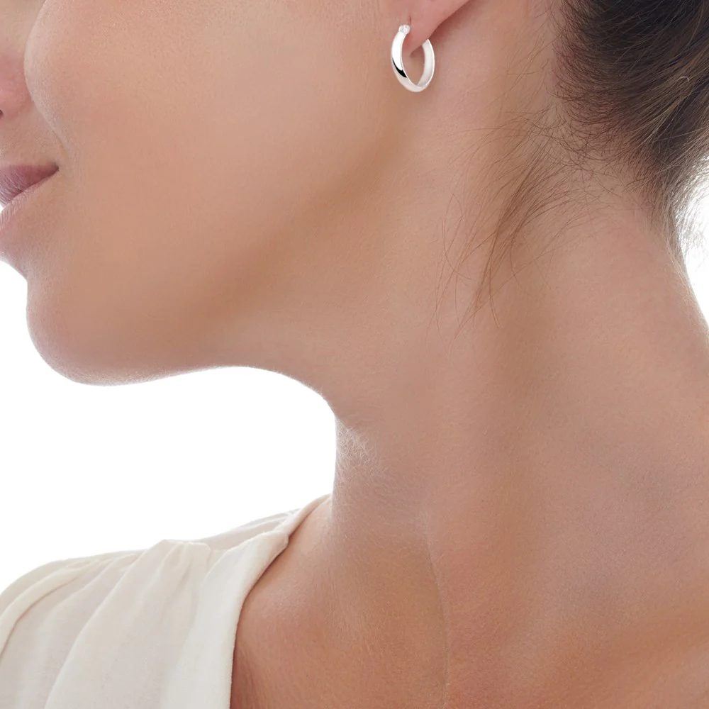 Curvello Silver Hoops - Image 7
