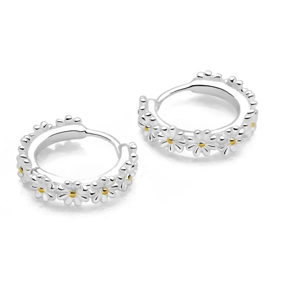 Daisy Chain Huggie Hoops - Medium - Image 4