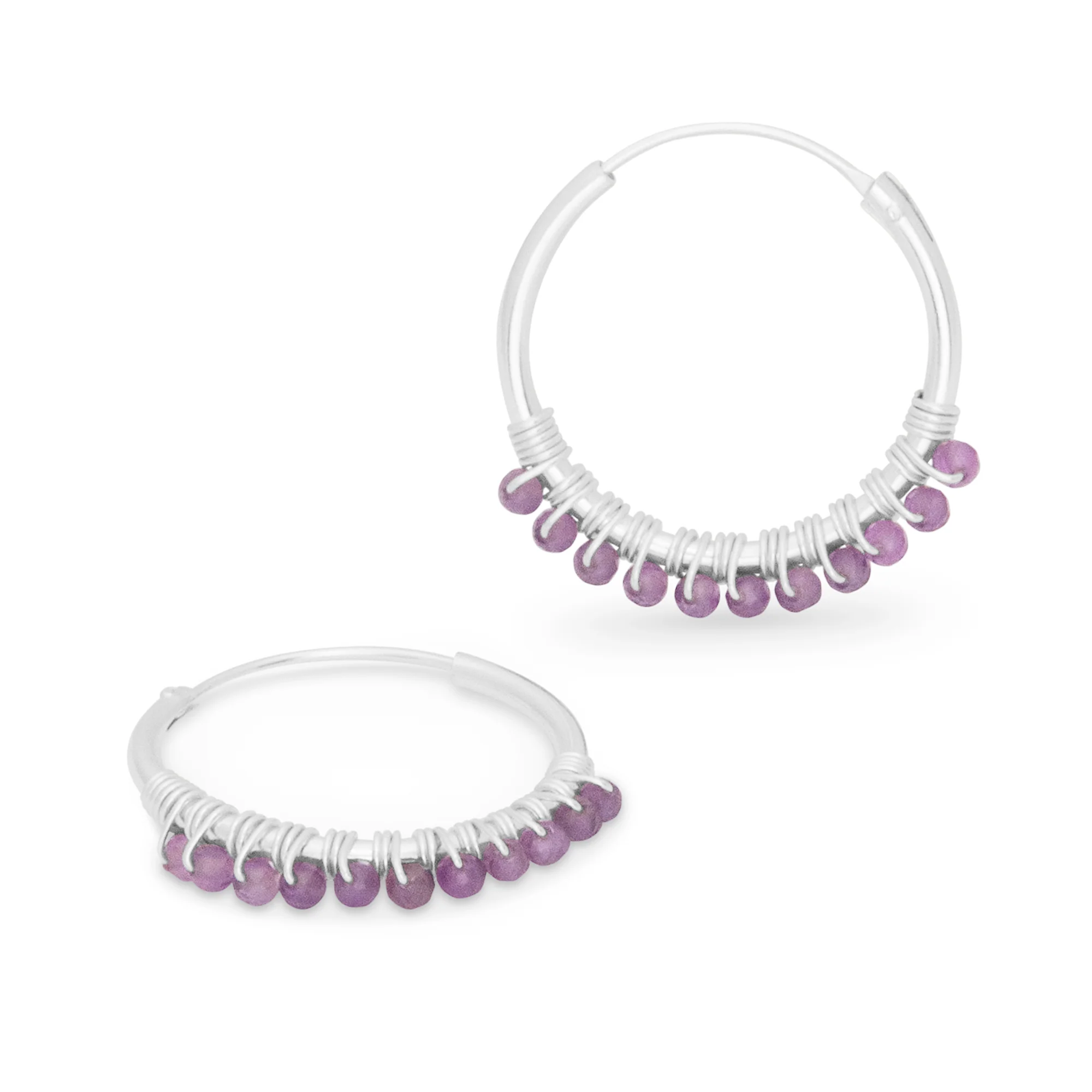 Amethyst Midi Hoops