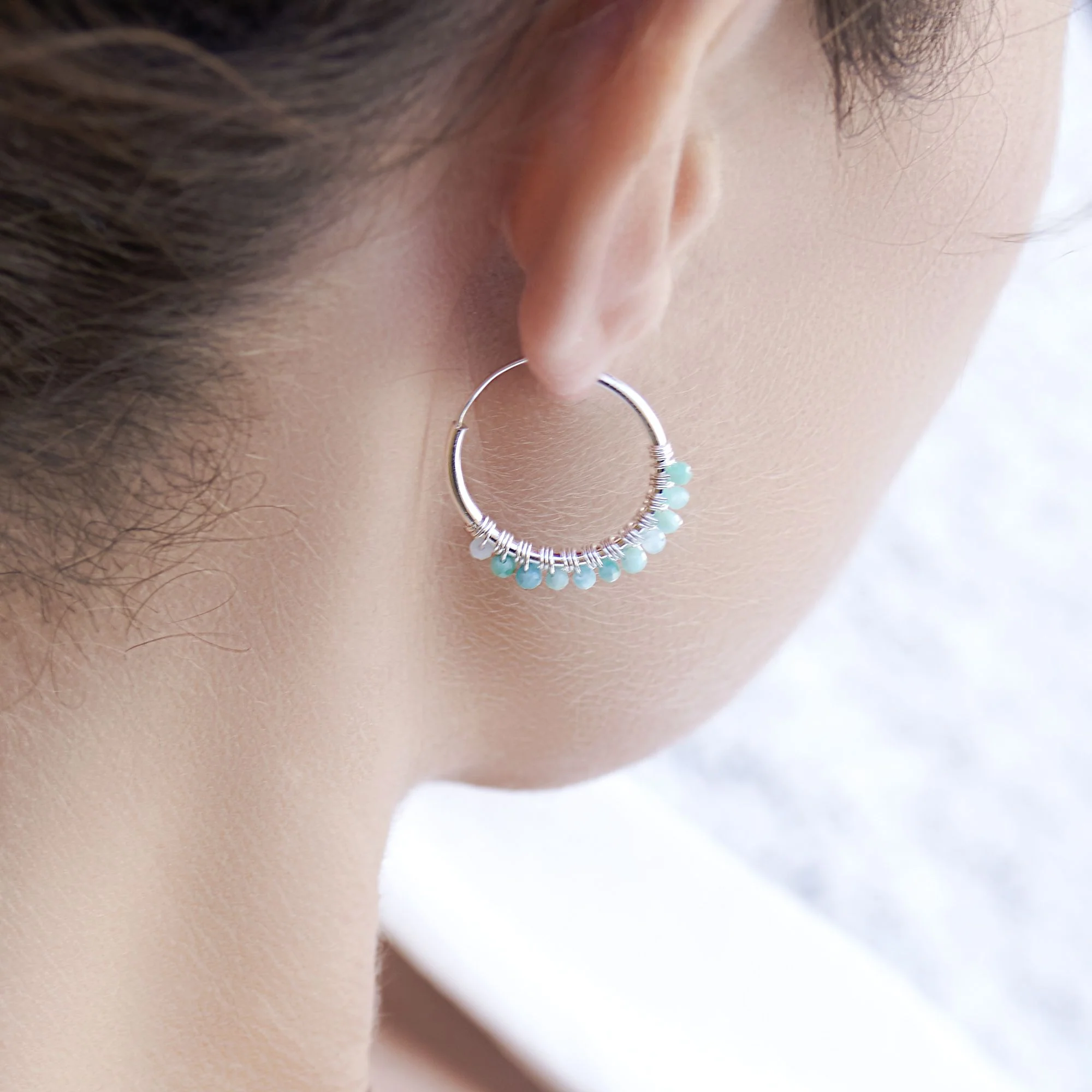 Amazonite Midi Hoops - Image 2