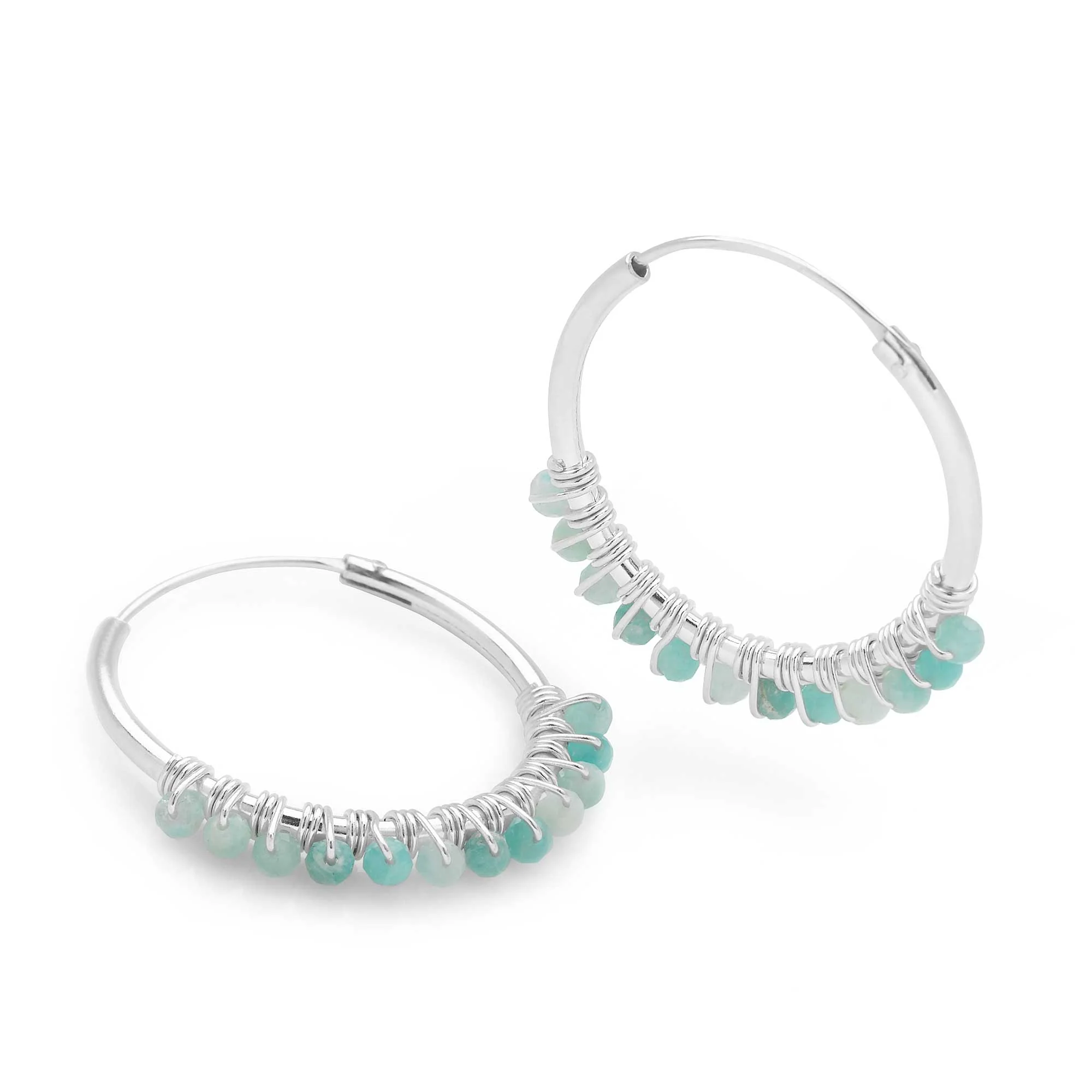 Amazonite Midi Hoops - Image 3