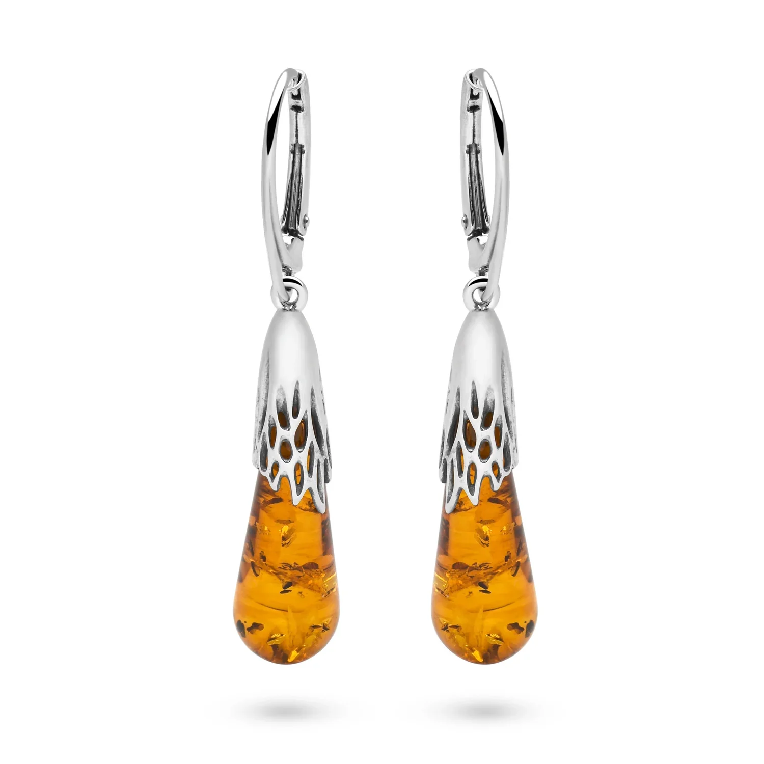 Melting Amber Drop Earrings - Image 4