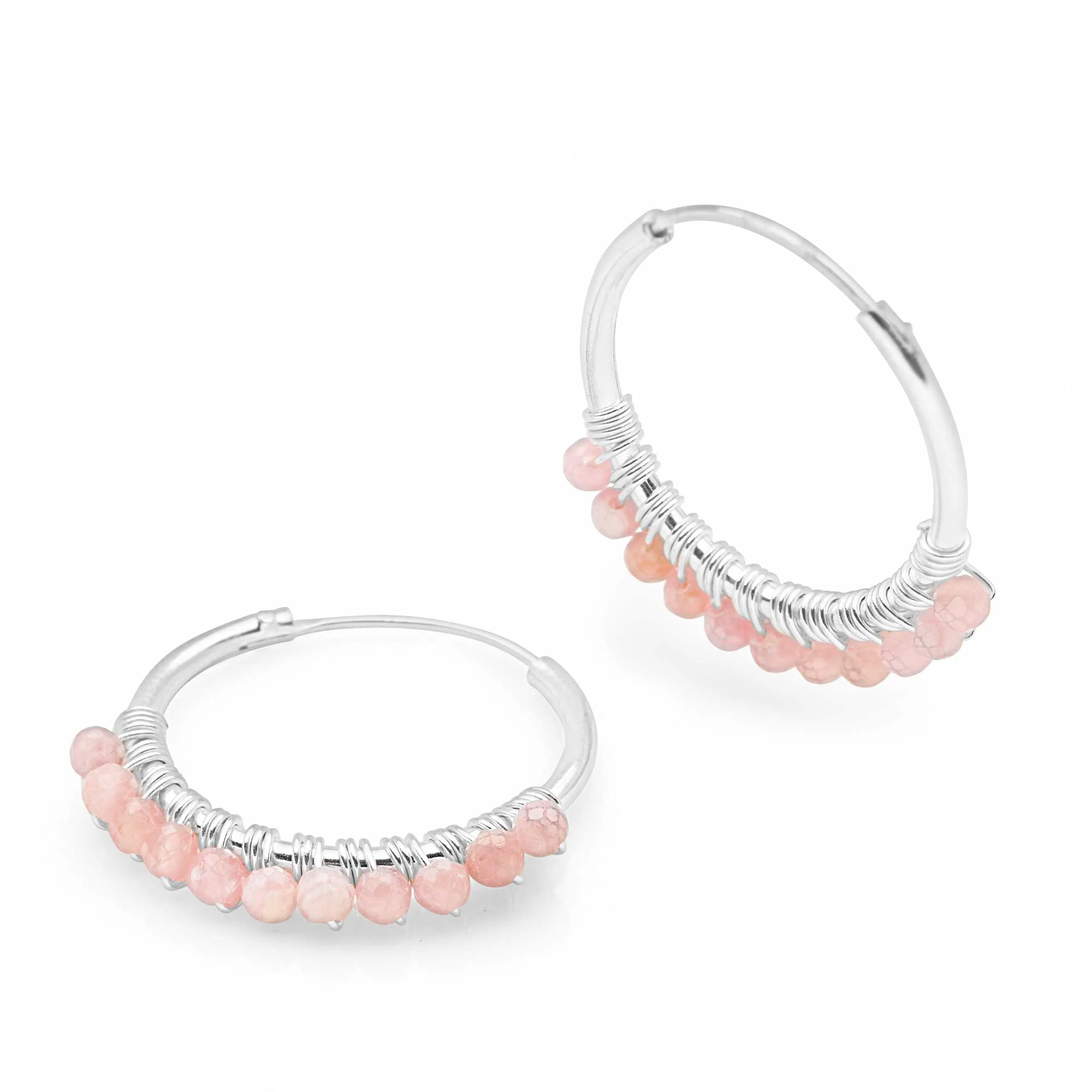 Tourmaline Silver Hoops