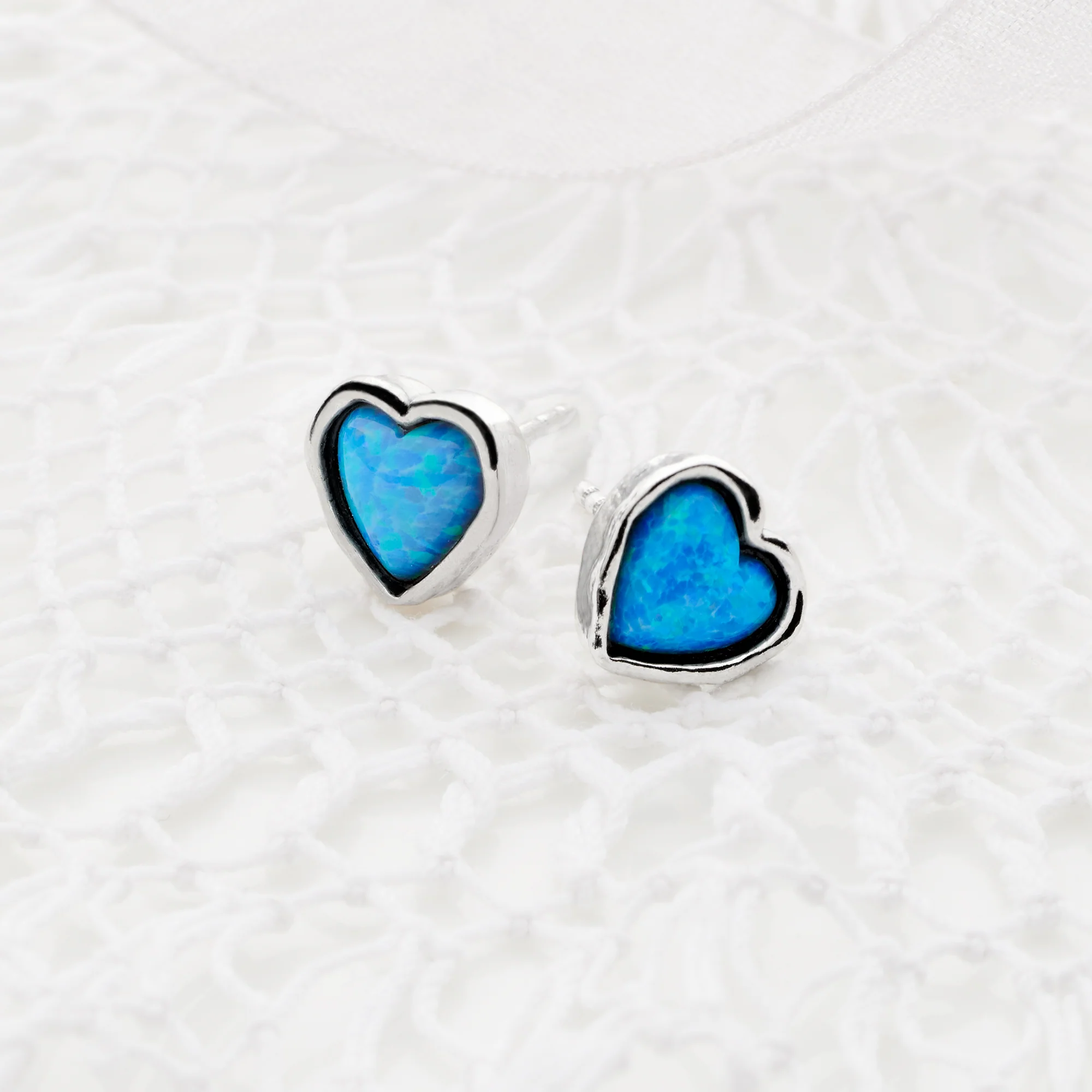 Opal Heart Earrings - Image 3