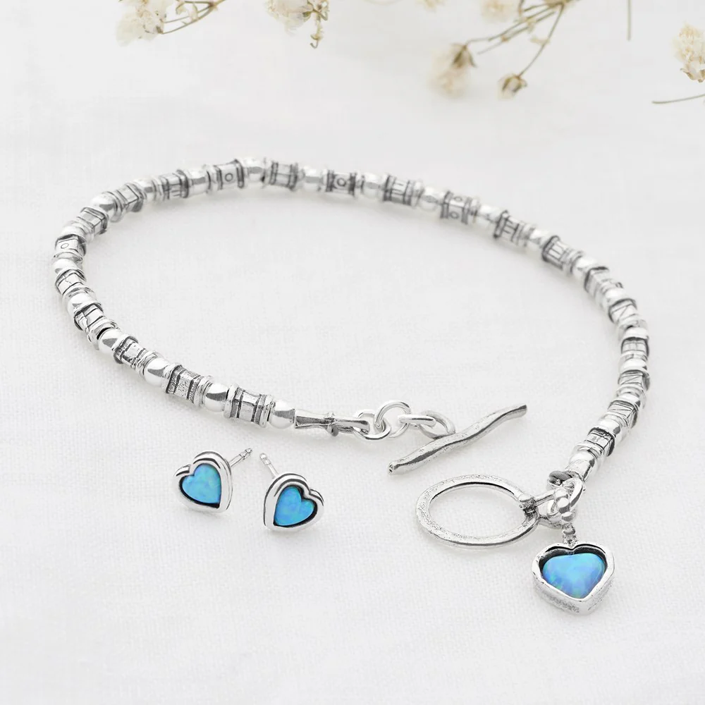Opal Heart Earrings - Image 4
