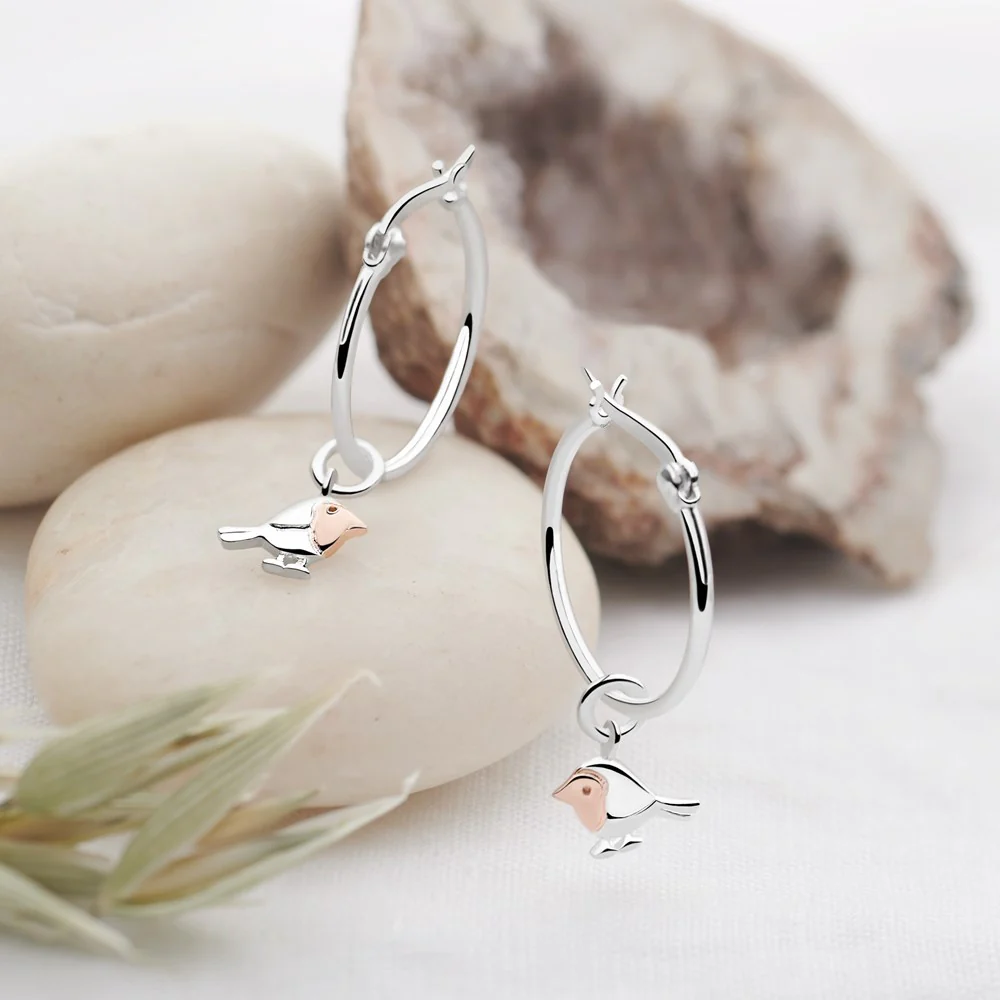 Red Robin Charm Hoops - Image 3