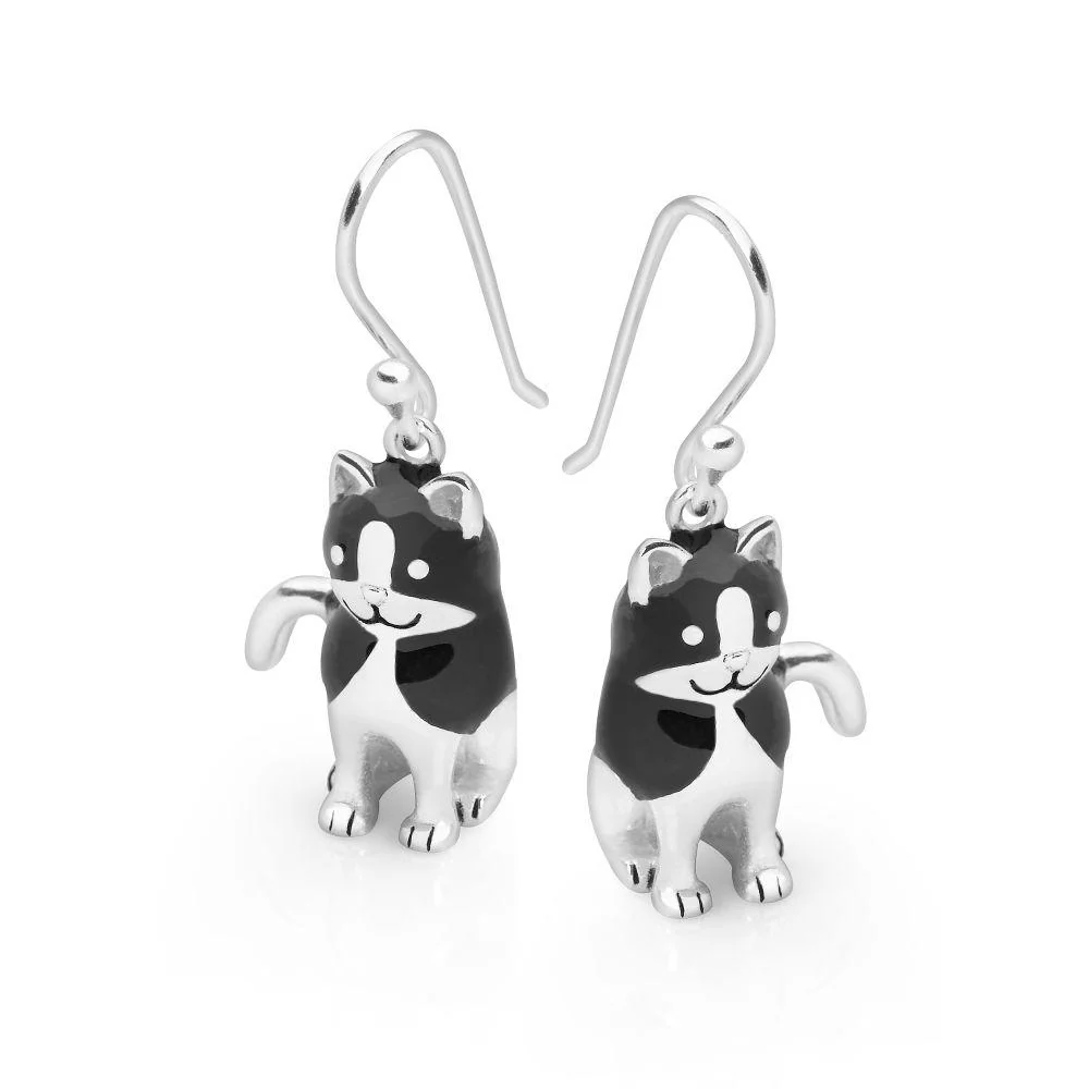 Tuxedo Cat Earrings