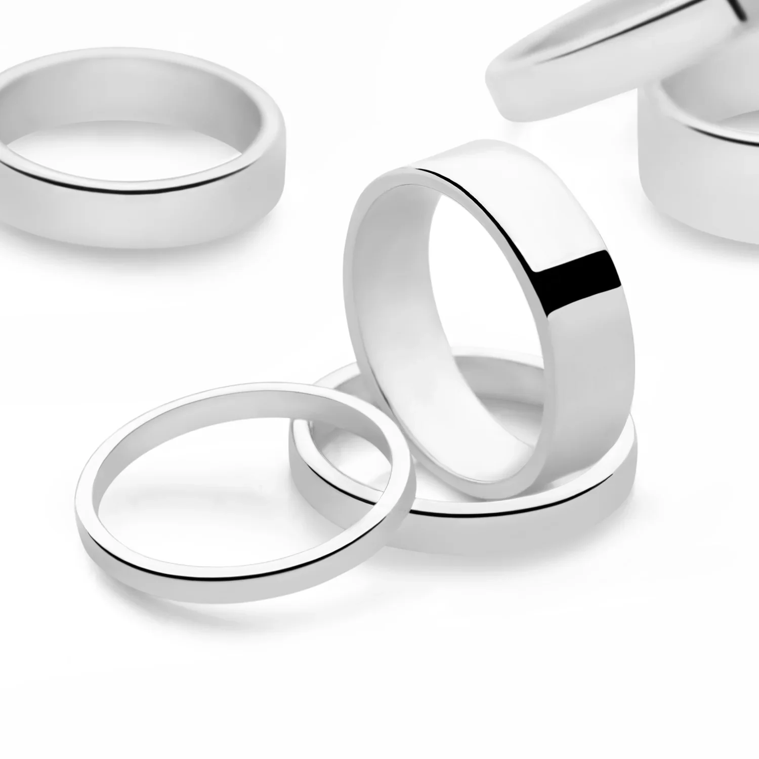 Flat Silver Band Ring 7mm - Image 3