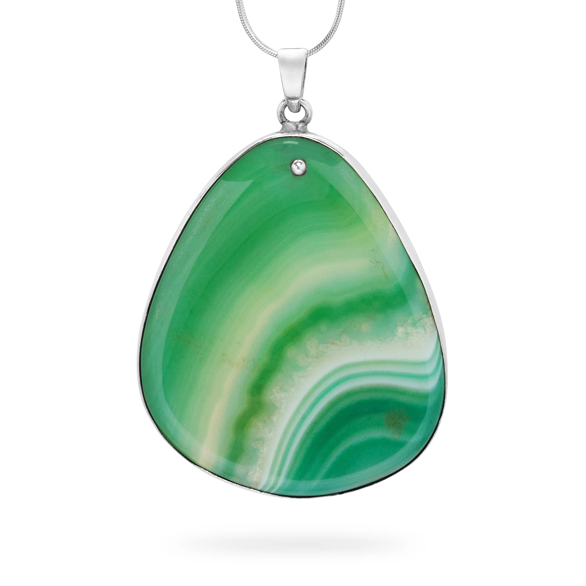 Bali Green Agate Teardrop Pendant (B609P01)