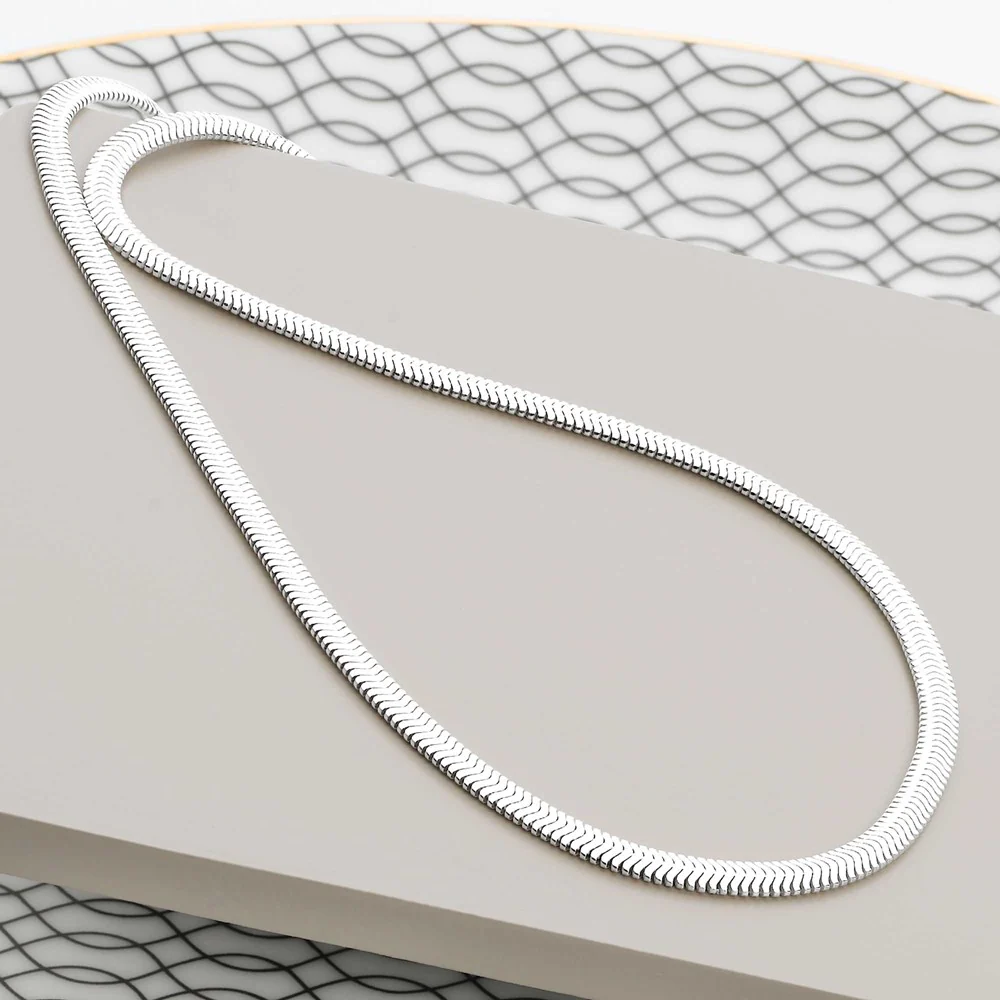 Herringbone Silver Necklace - Image 3