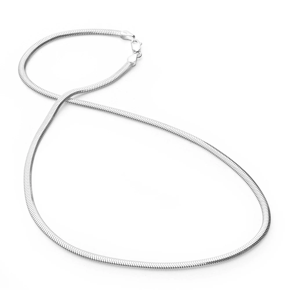 Herringbone Silver Necklace - Image 4
