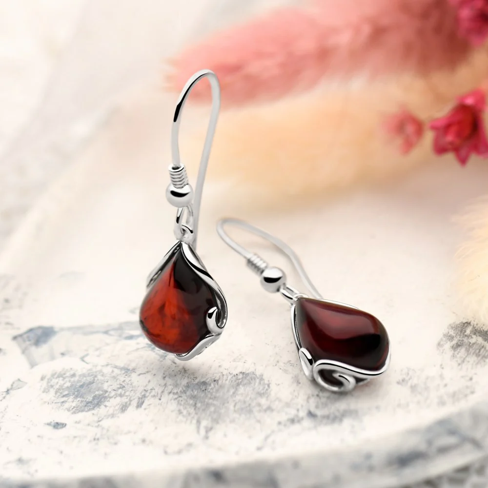 Honey Dew Amber Earrings
