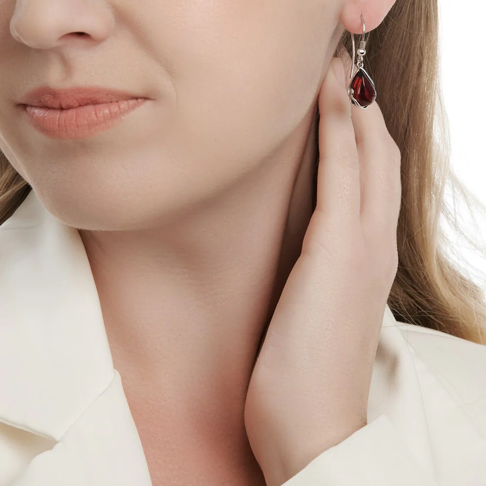 Honey Dew Amber Earrings - Image 2