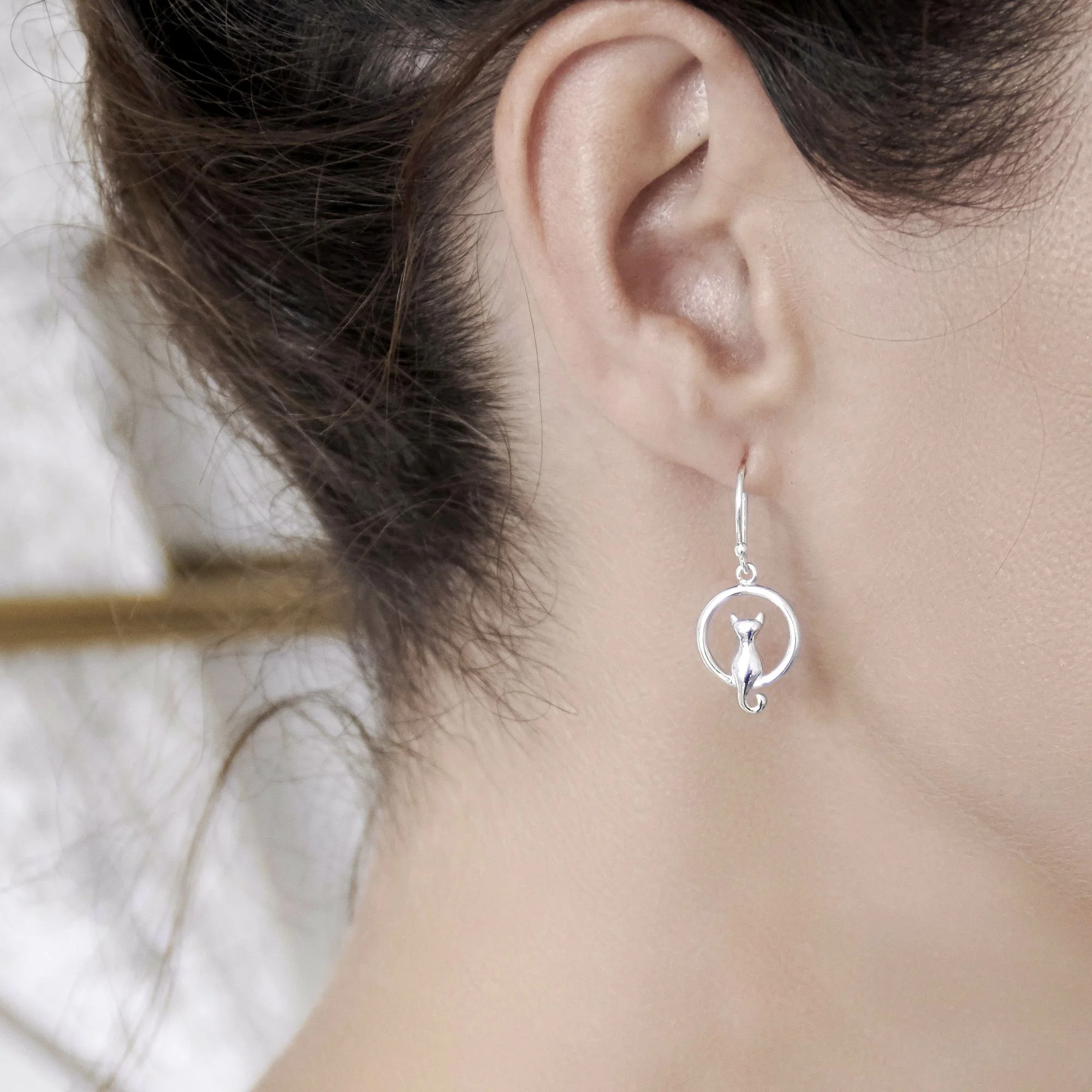 Kitty in the Moon Earrings - Image 4