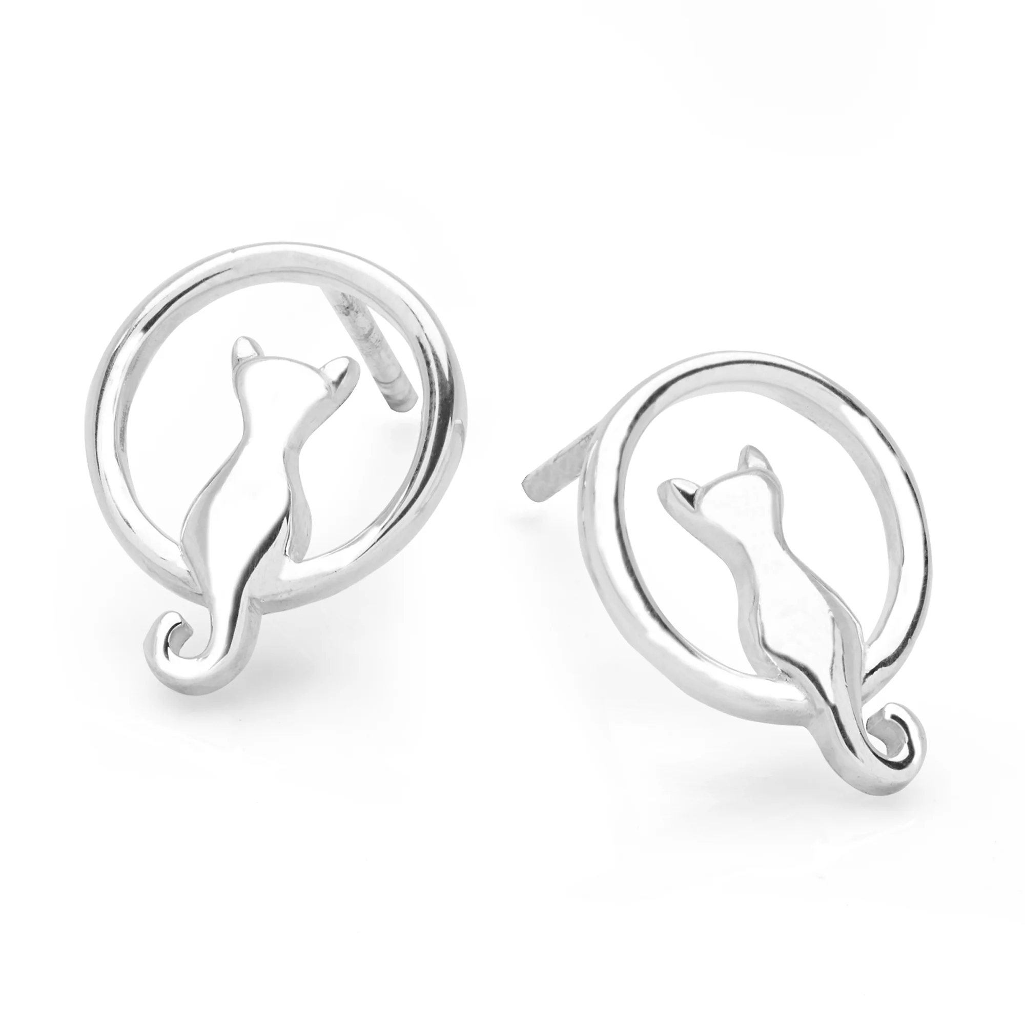 Kitty In The Moon Studs