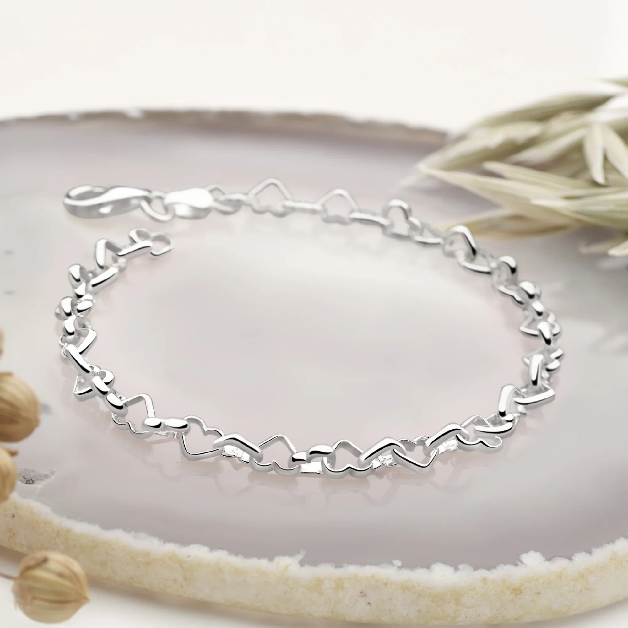 Love Hearts Silver Bracelet - Image 3