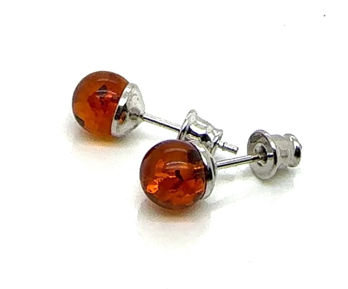 Amber Bead Studs - Image 2