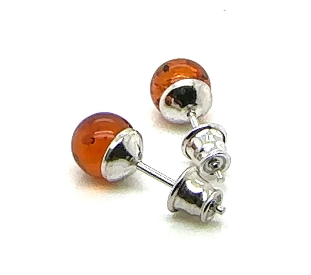 Amber Bead Studs - Image 3