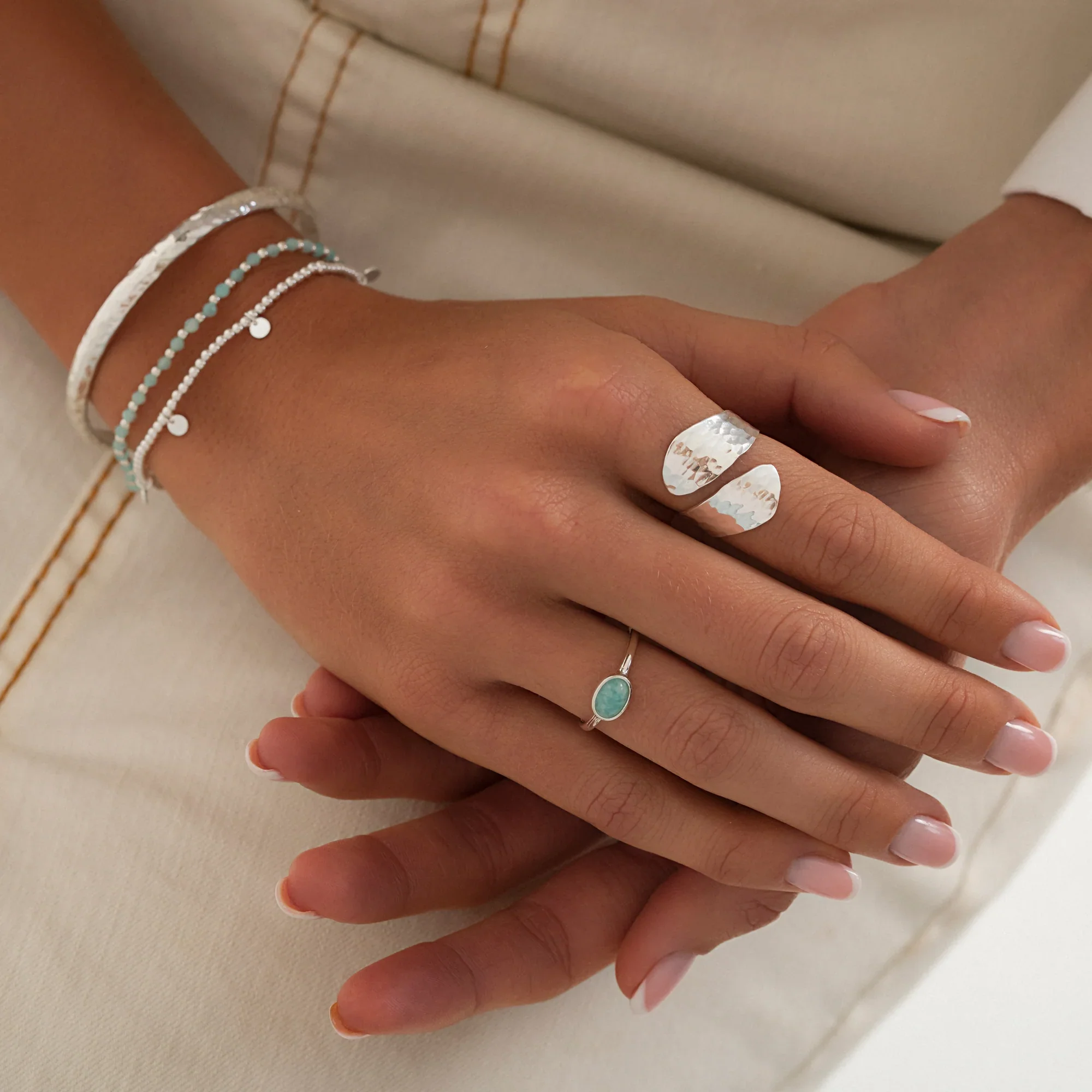 Silver Opalite Stack Ring - Image 2
