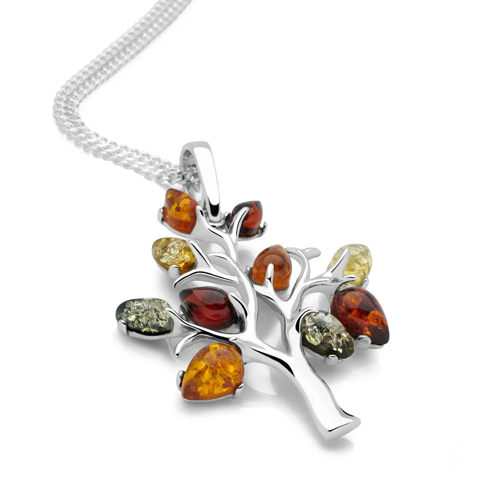 Multi Colour Amber Tree Pendant - Image 3